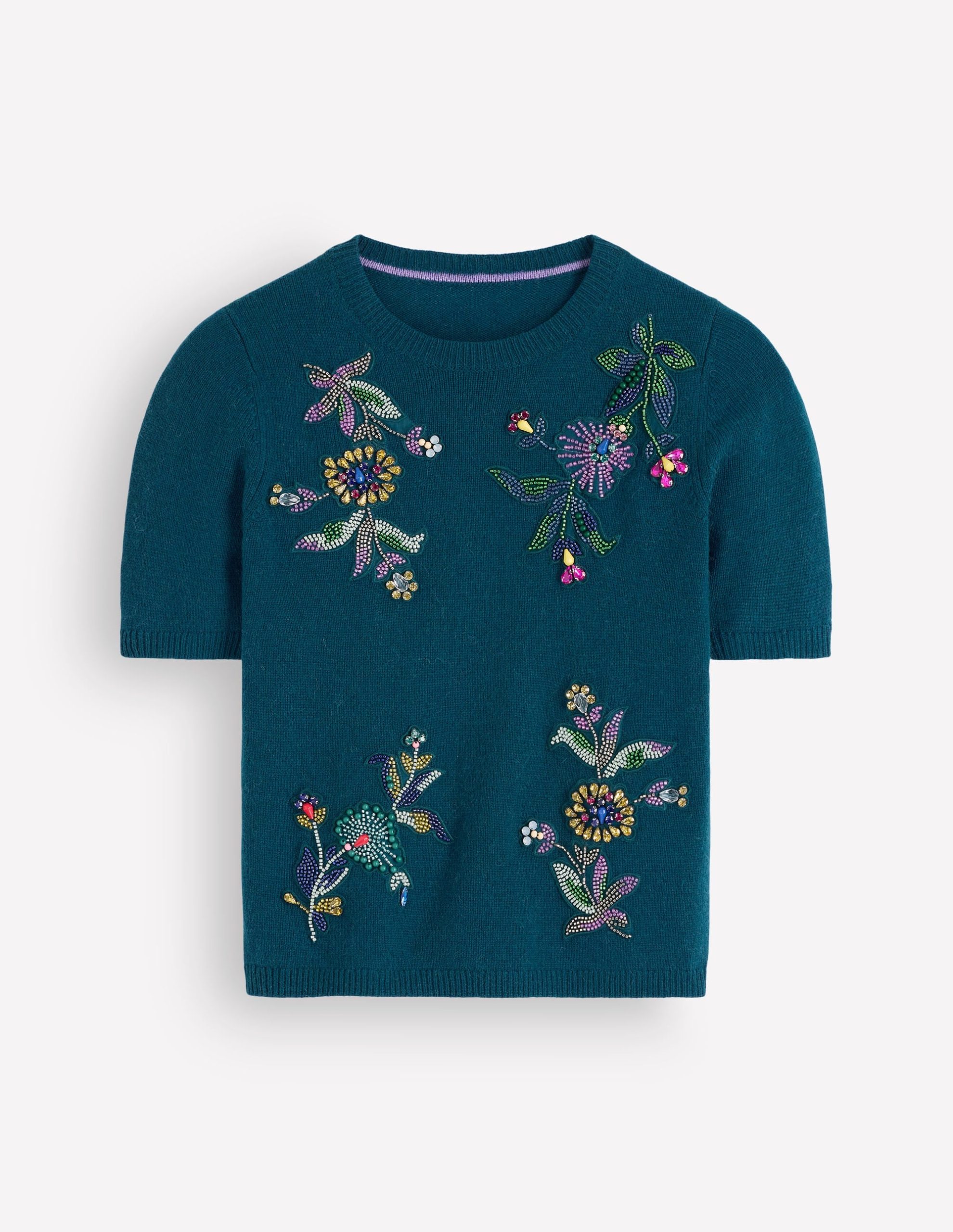 Ria Embellished Knit T-Shirt-Deep Aurora Blue - Image 6