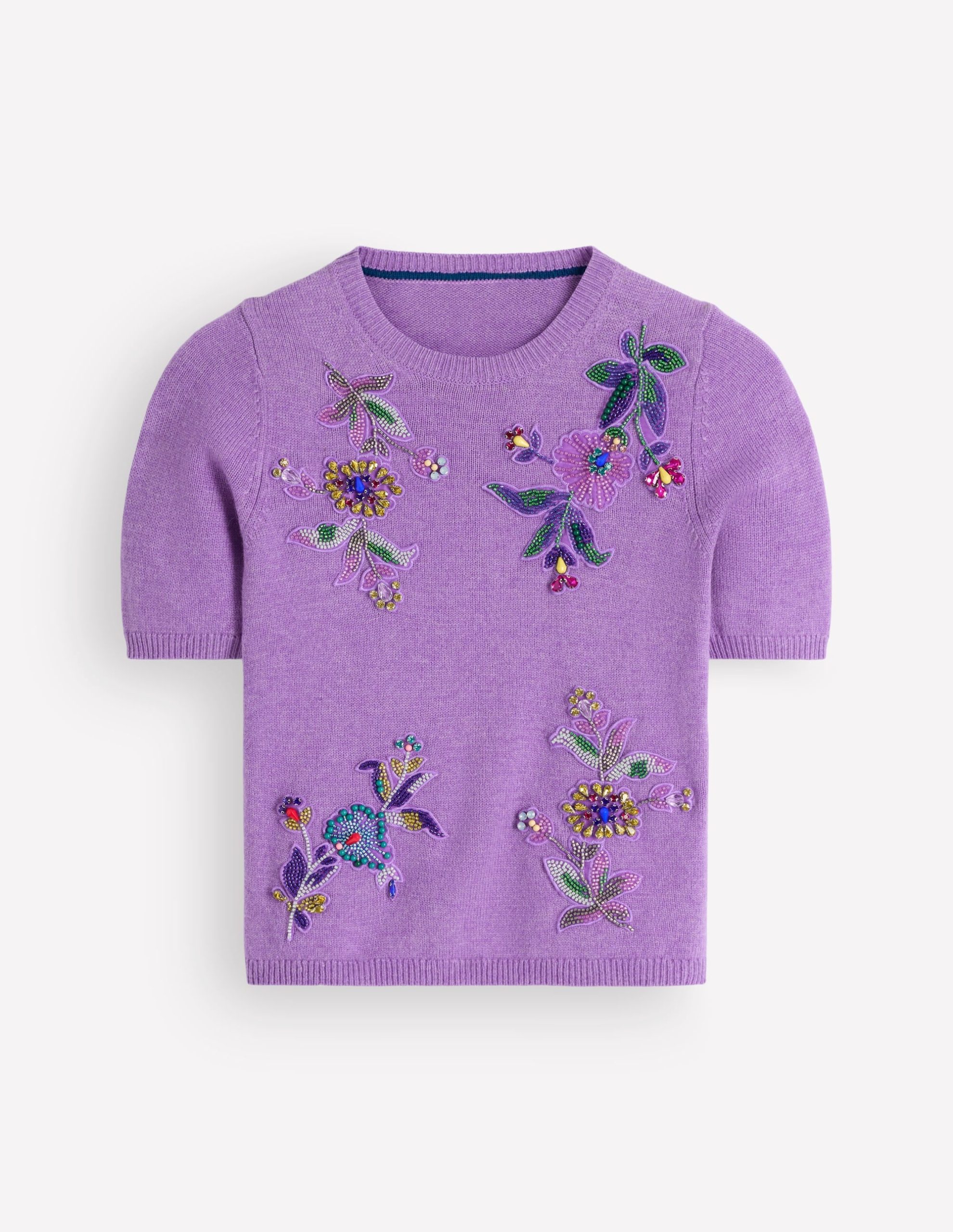 Ria Embellished Knit T-Shirt-Amethyst Purple - Image 6