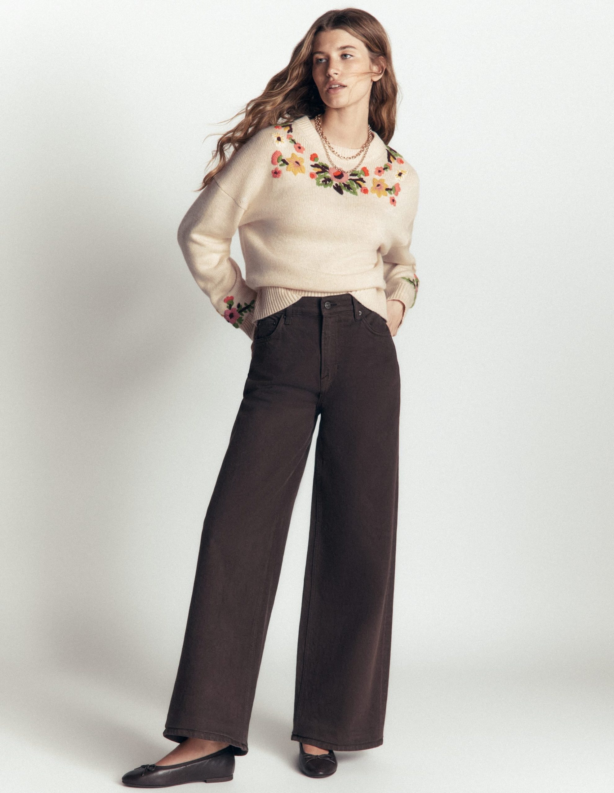 Ella Embroidered Knit Sweater-Ivory Embroidery - Image 5