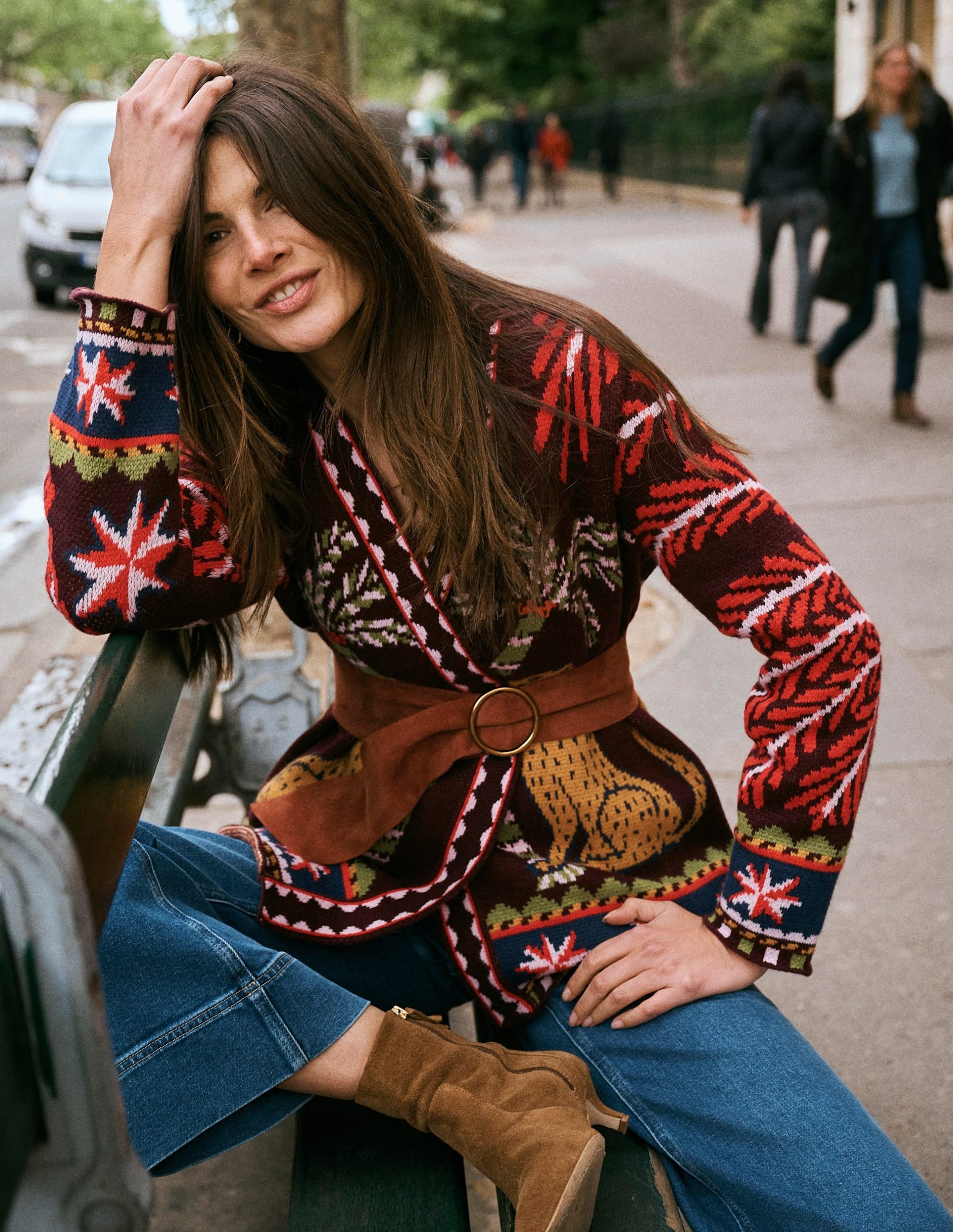 Belted Wrap Knitted Cardigan-Winetasting