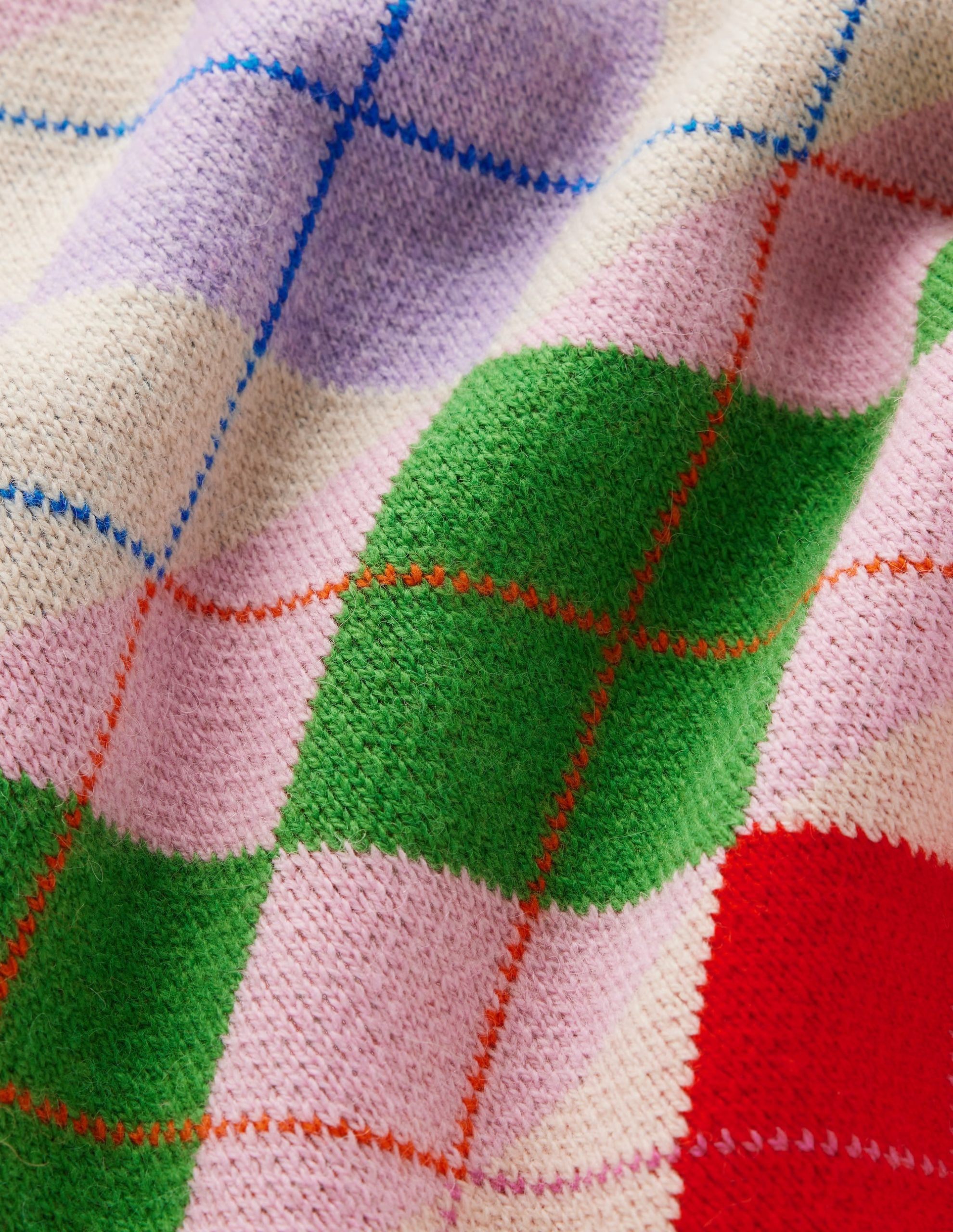 Ariadne Wool Blend Sweater-Multi Argyle - Image 8