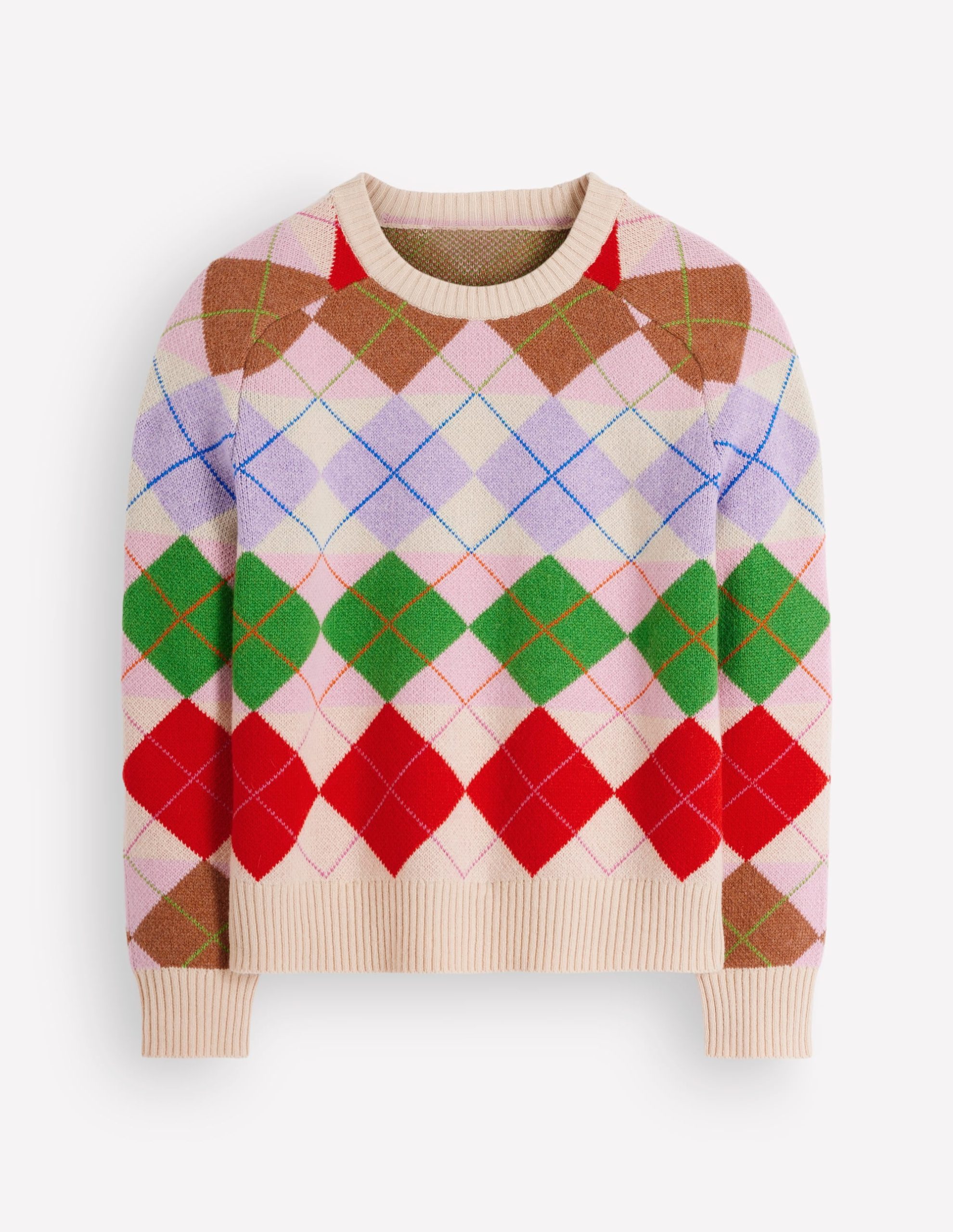 Ariadne Wool Blend Sweater-Multi Argyle - Image 7