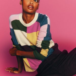 Ariadne Wool Blend Sweater-Multi Gingham