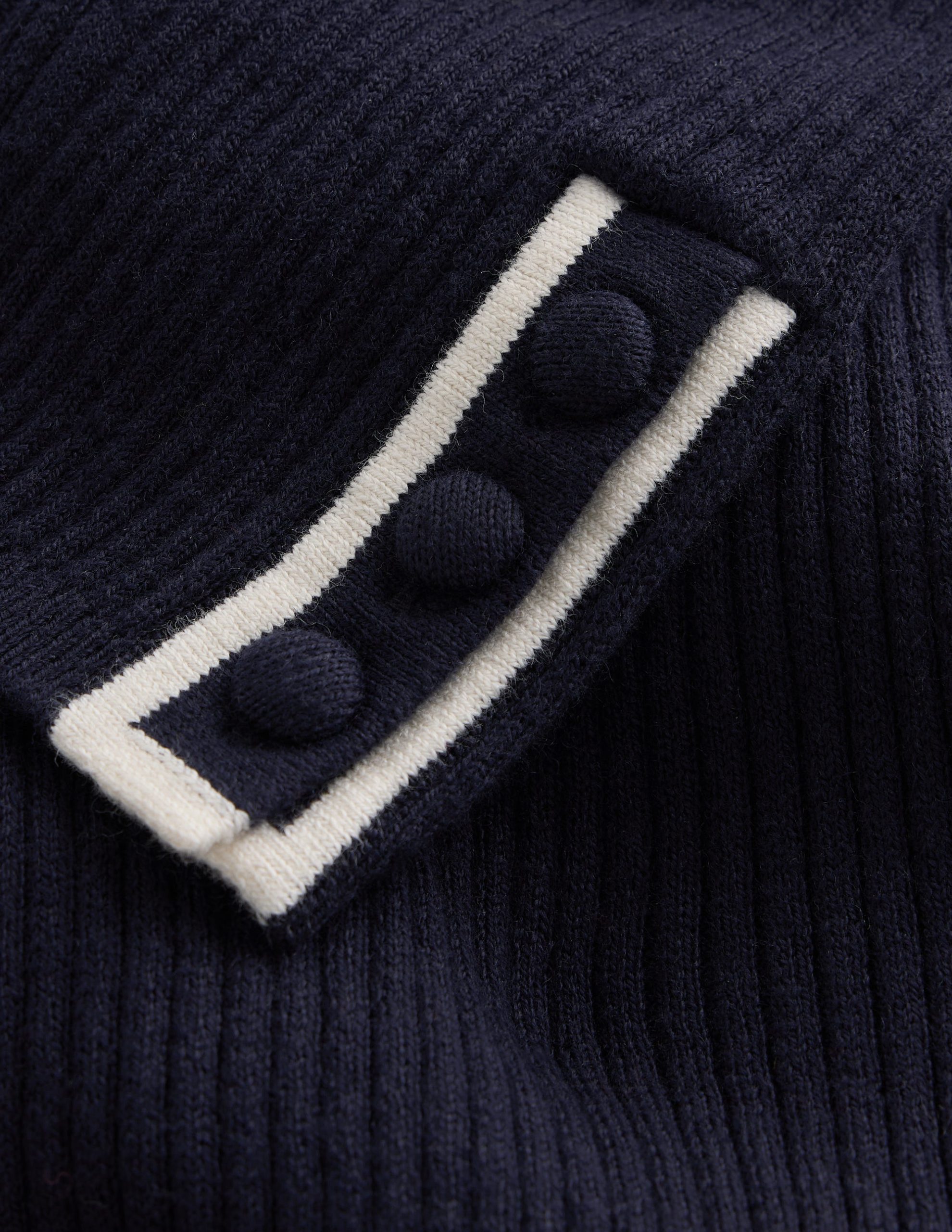Paula Ribbed Boatneck Jumper-Navy - Image 6