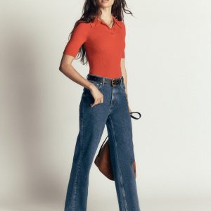 High Rise Column Leg Jeans-Dark Vintage