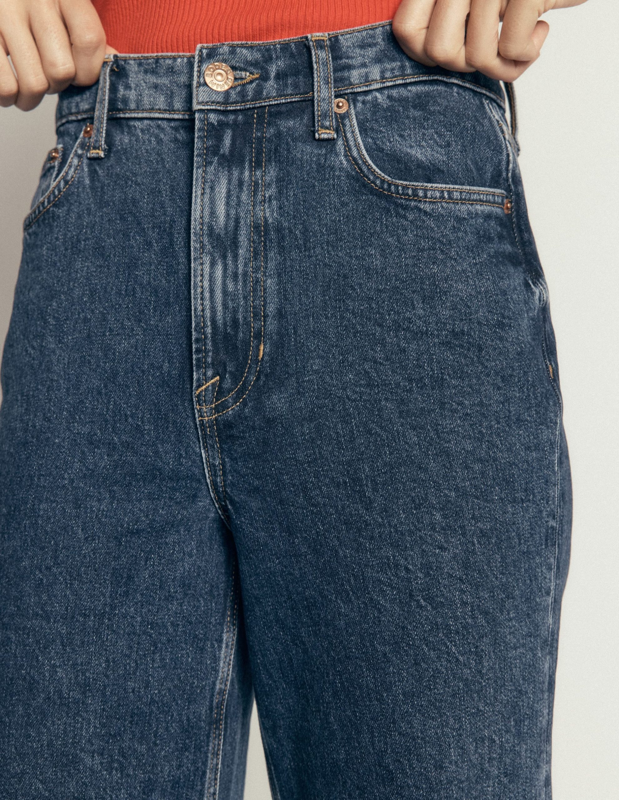 High Rise Column Leg Jeans-Dark Vintage - Image 2
