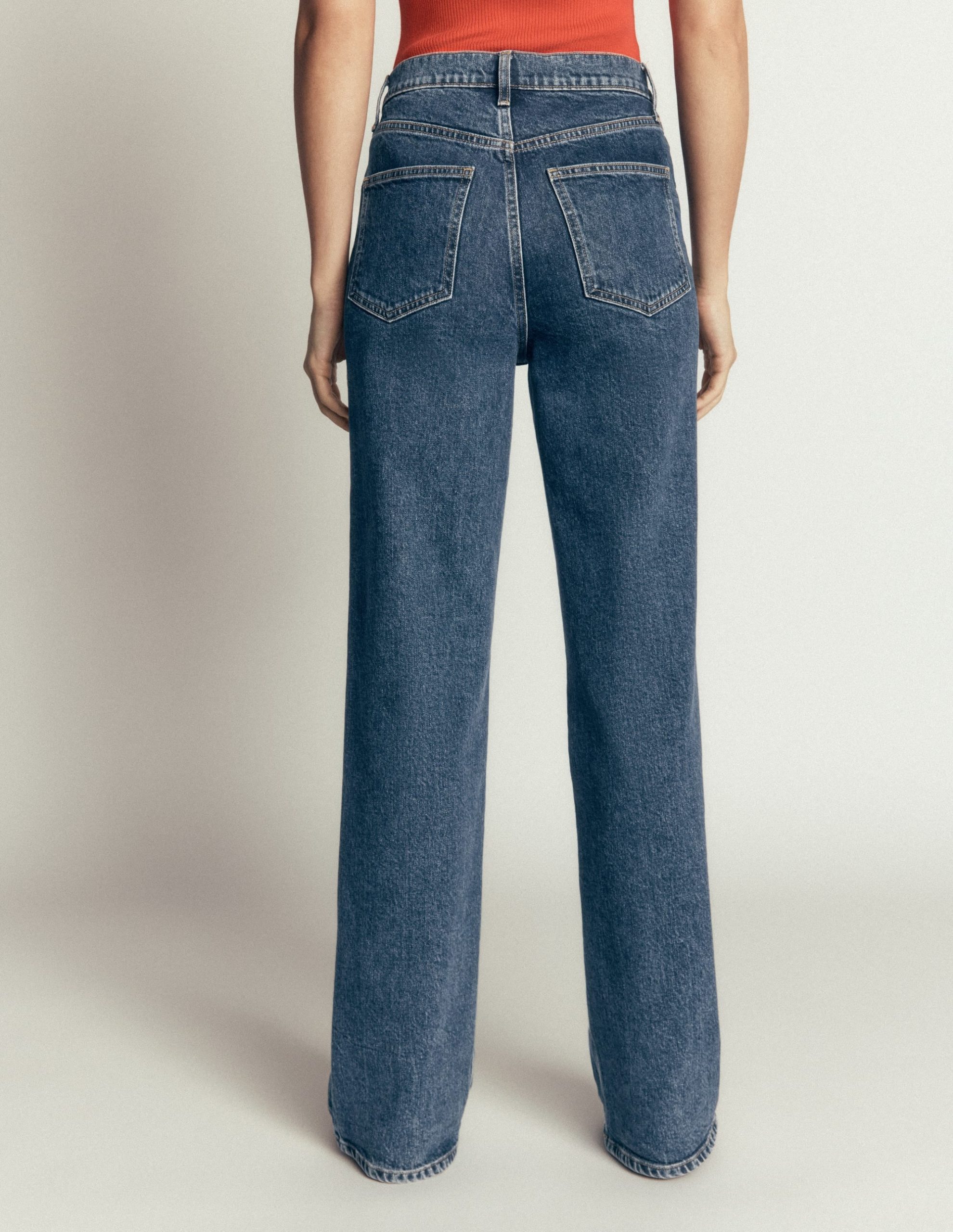High Rise Column Leg Jeans-Dark Vintage - Image 3