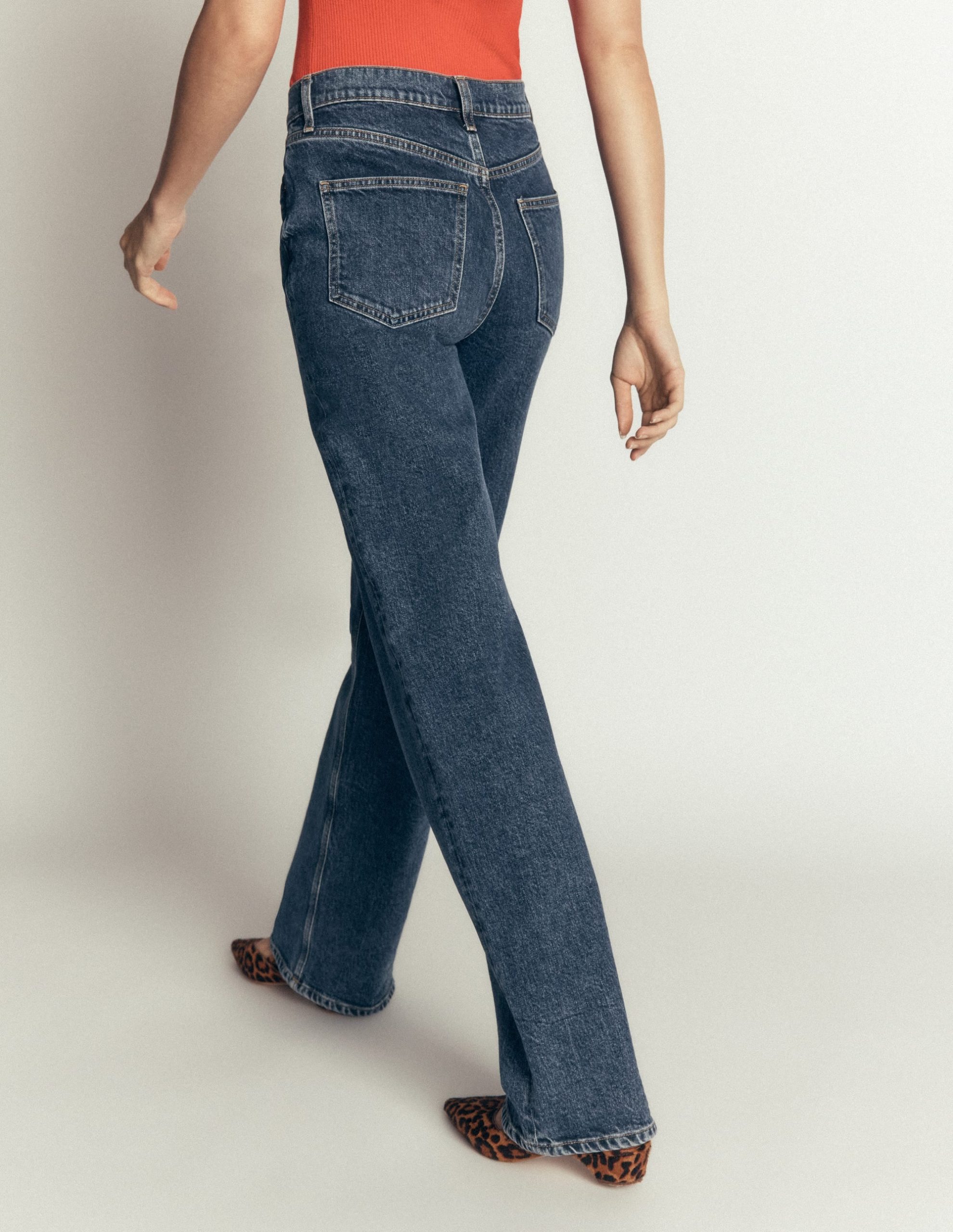 High Rise Column Leg Jeans-Dark Vintage - Image 6
