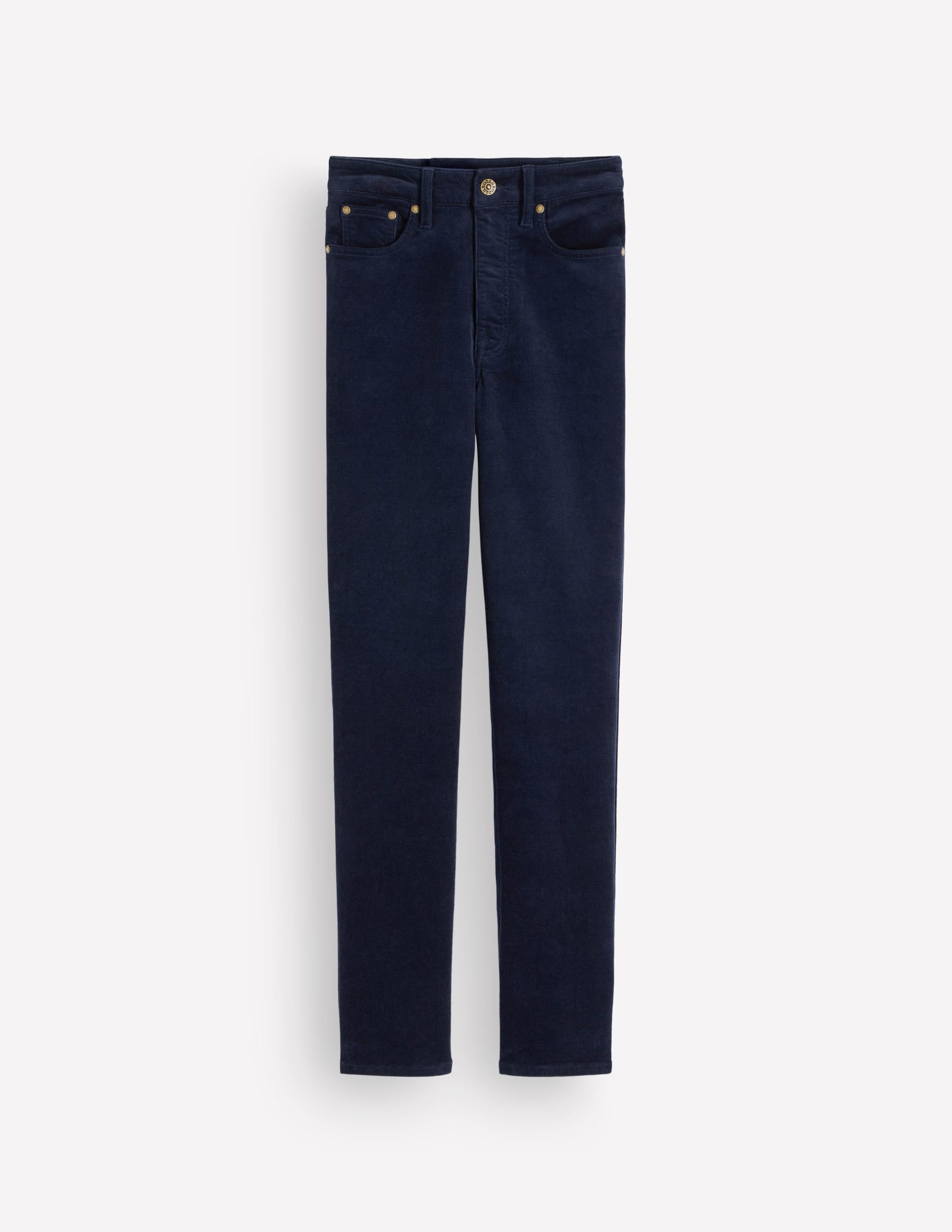 High Rise Cord Slim Jeans-Navy - Image 6