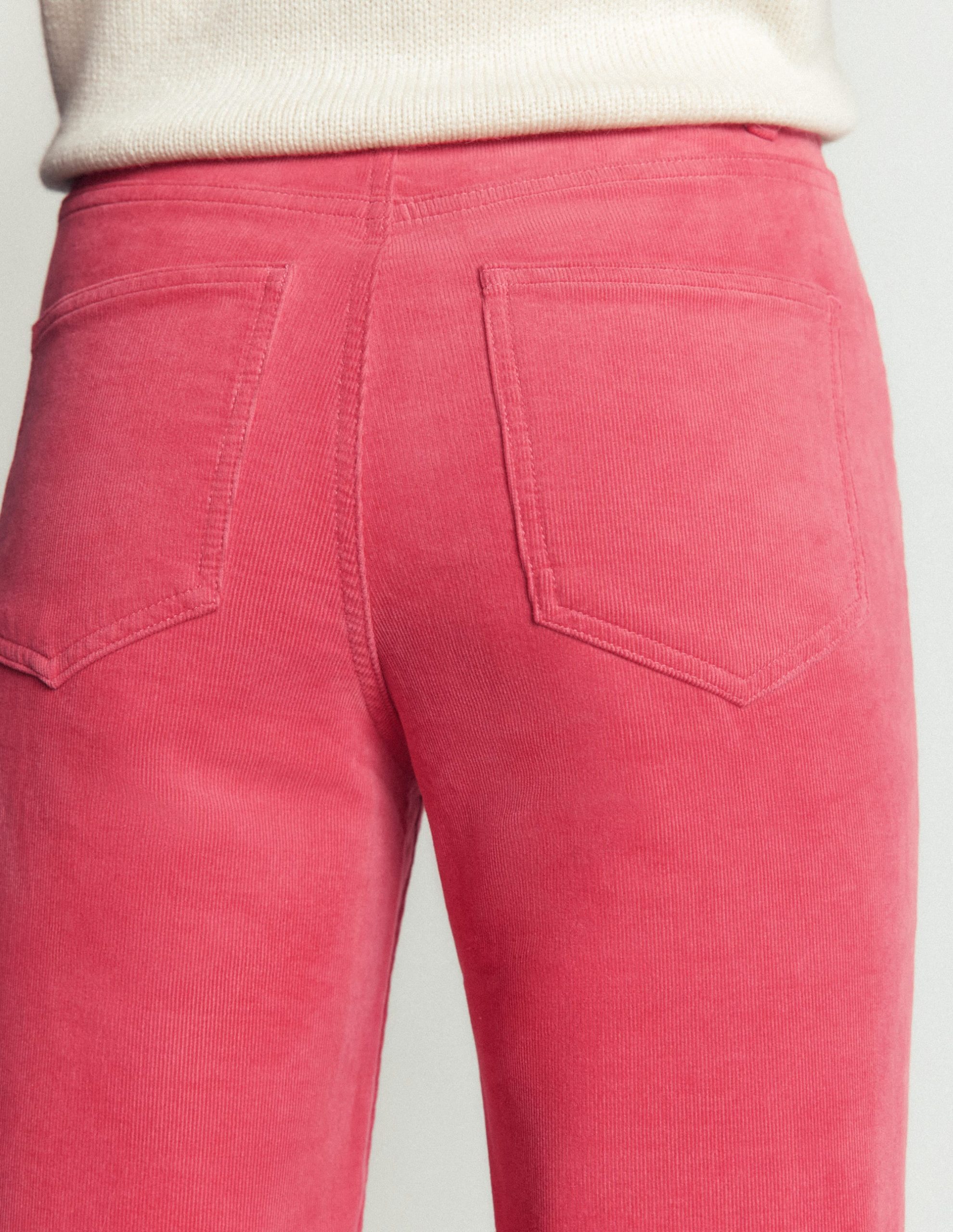 High Rise Cord Slim Jeans-Holly Berry - Image 3