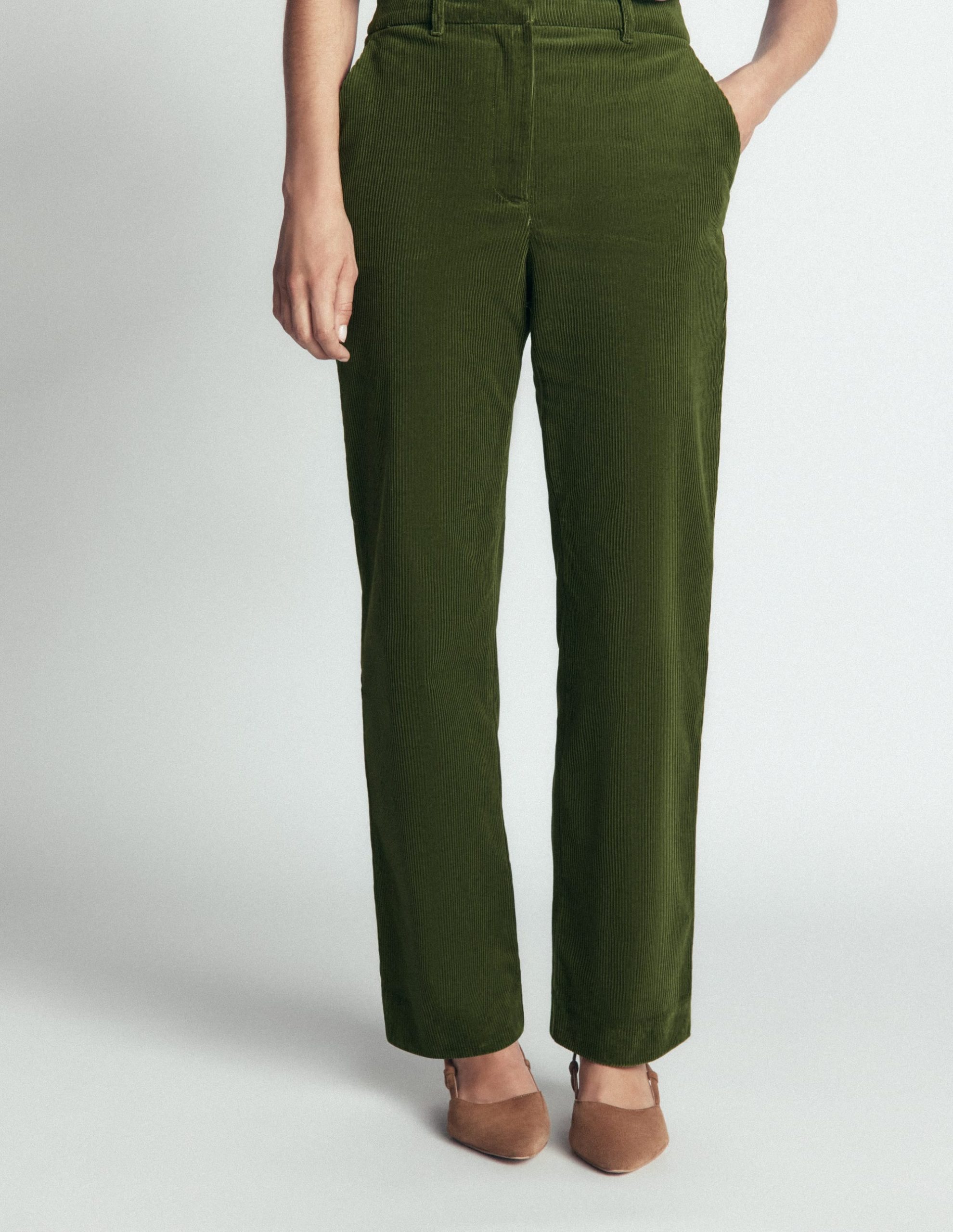 Canonbury Cord Pants-Forest Green - Image 4