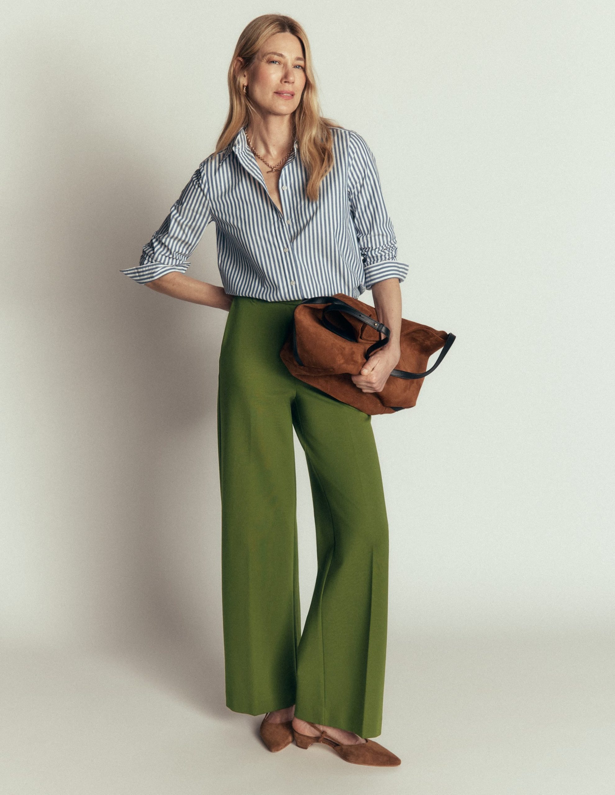 Belgravia Ponte Pants-Forest Green