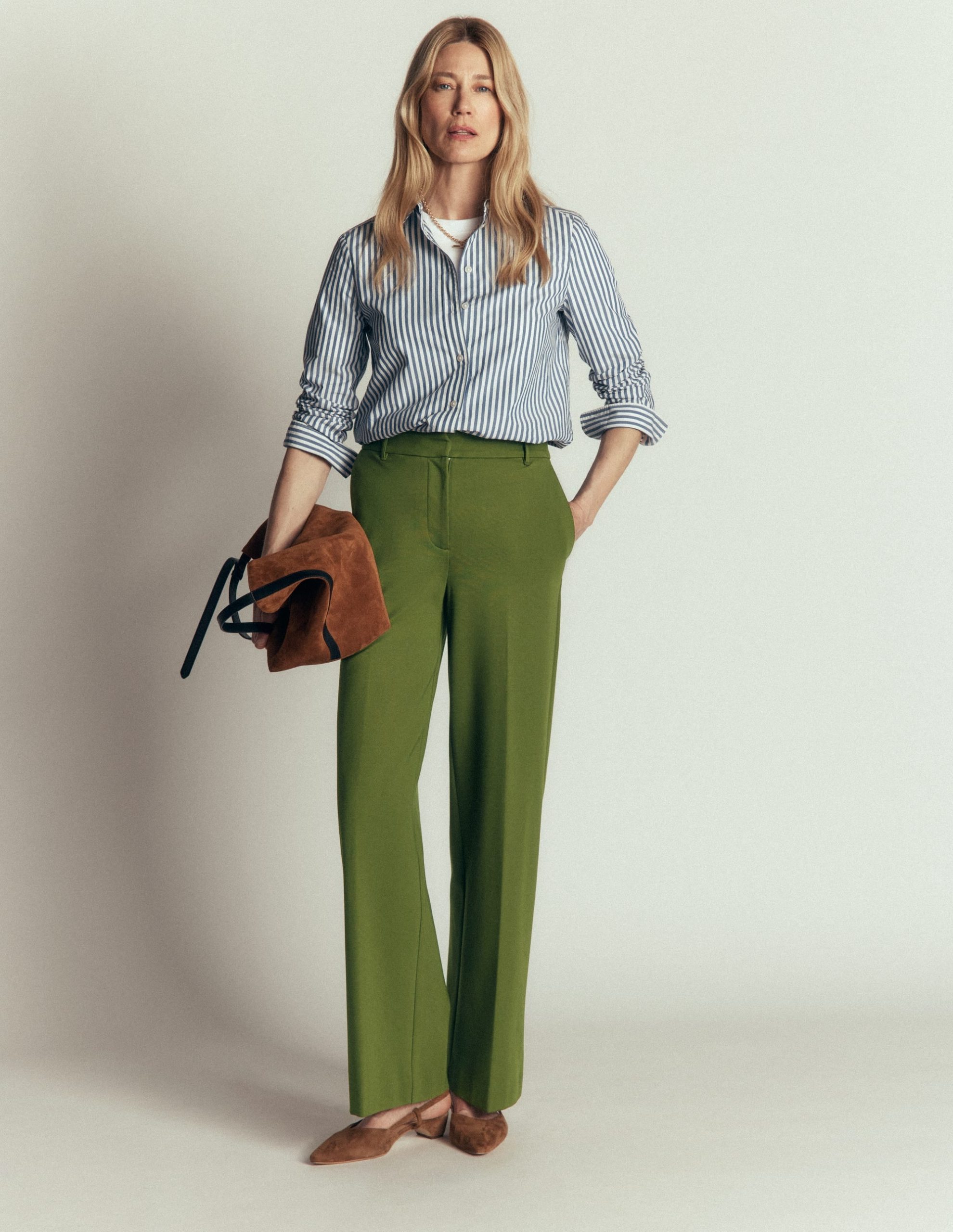 Belgravia Ponte Pants-Forest Green - Image 4