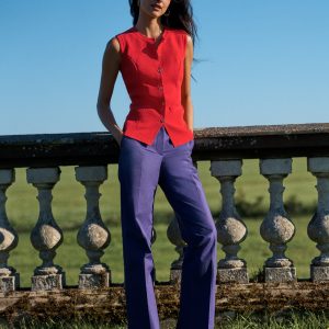 Canonbury Cotton Pants-Deep Grape