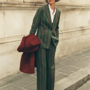 Canonbury Tailored Pants-Green Stripe