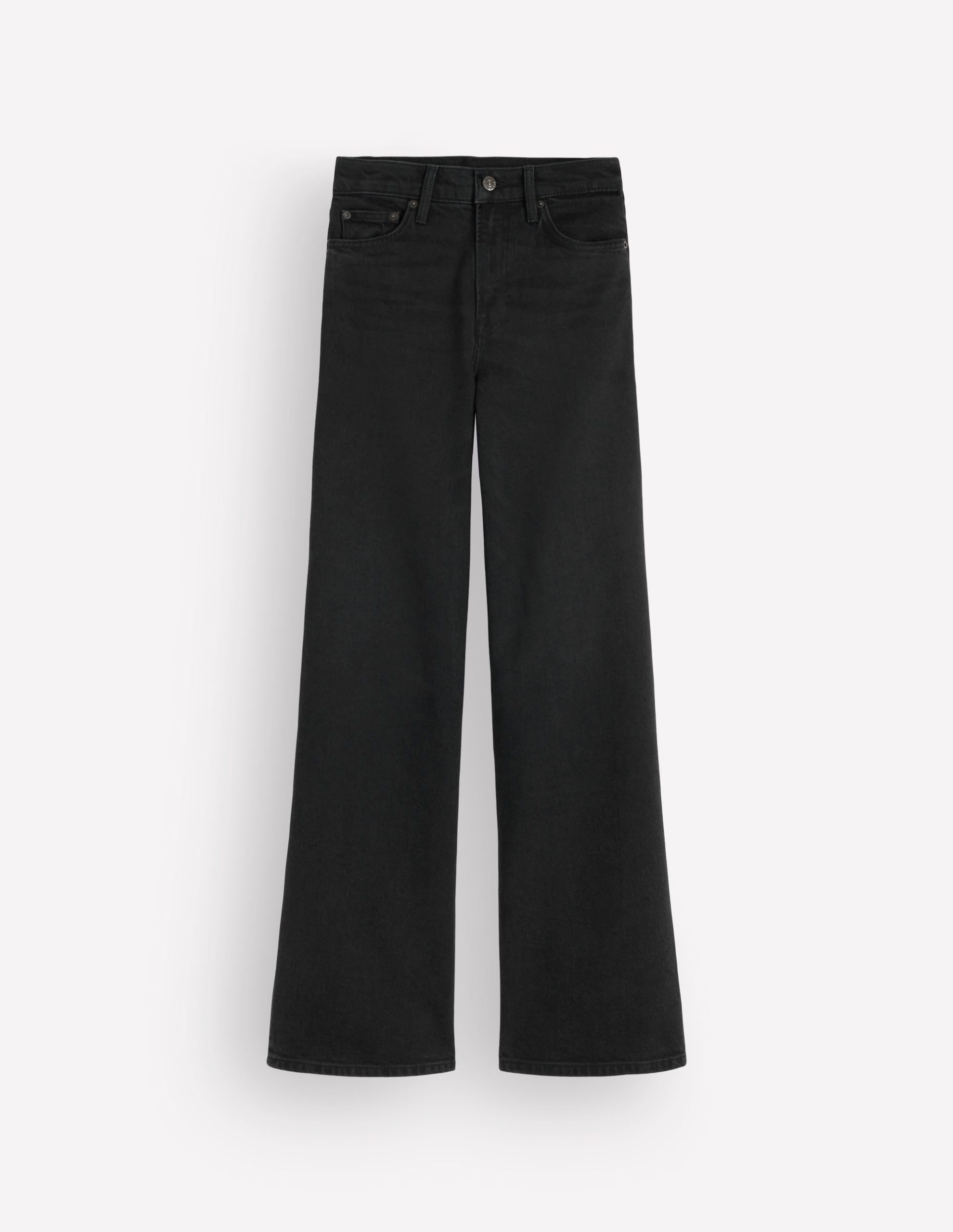High Rise Wide Leg Jeans-Washed Black - Image 7