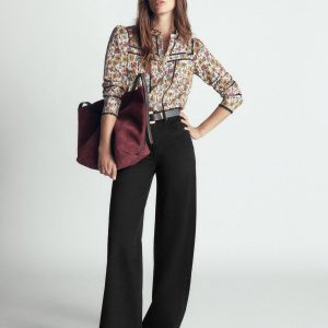 High Rise Wide Leg Jeans-Washed Black