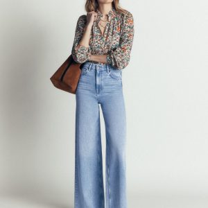 High Rise Wide Leg Jeans-Light Vintage