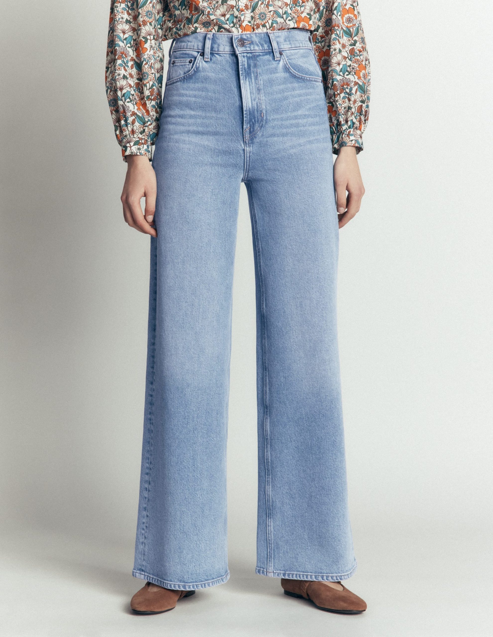 High Rise Wide Leg Jeans-Light Vintage - Image 4