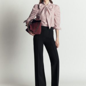 Straight Leg Ponte Pants-Black