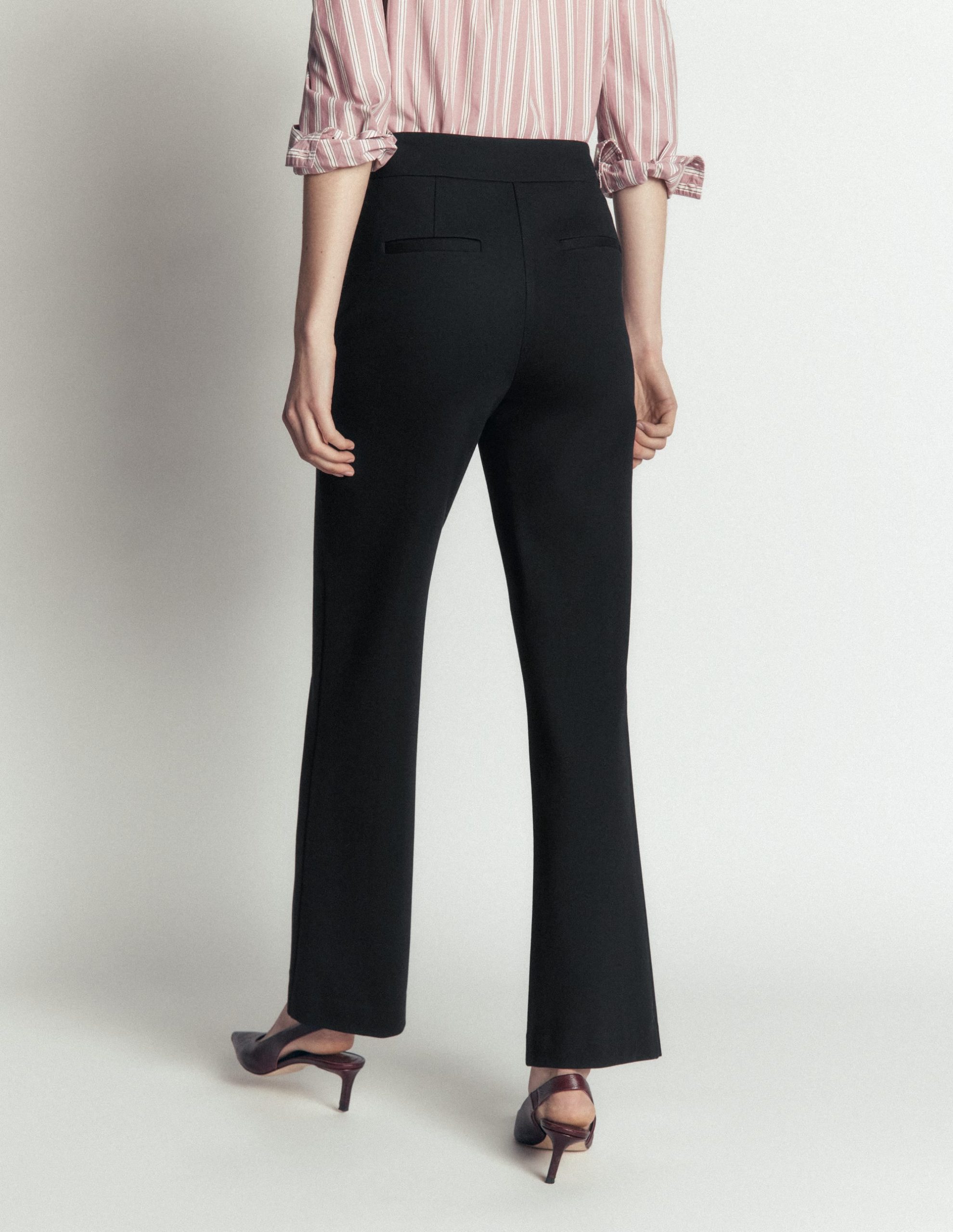 Straight Leg Ponte Pants-Black - Image 3