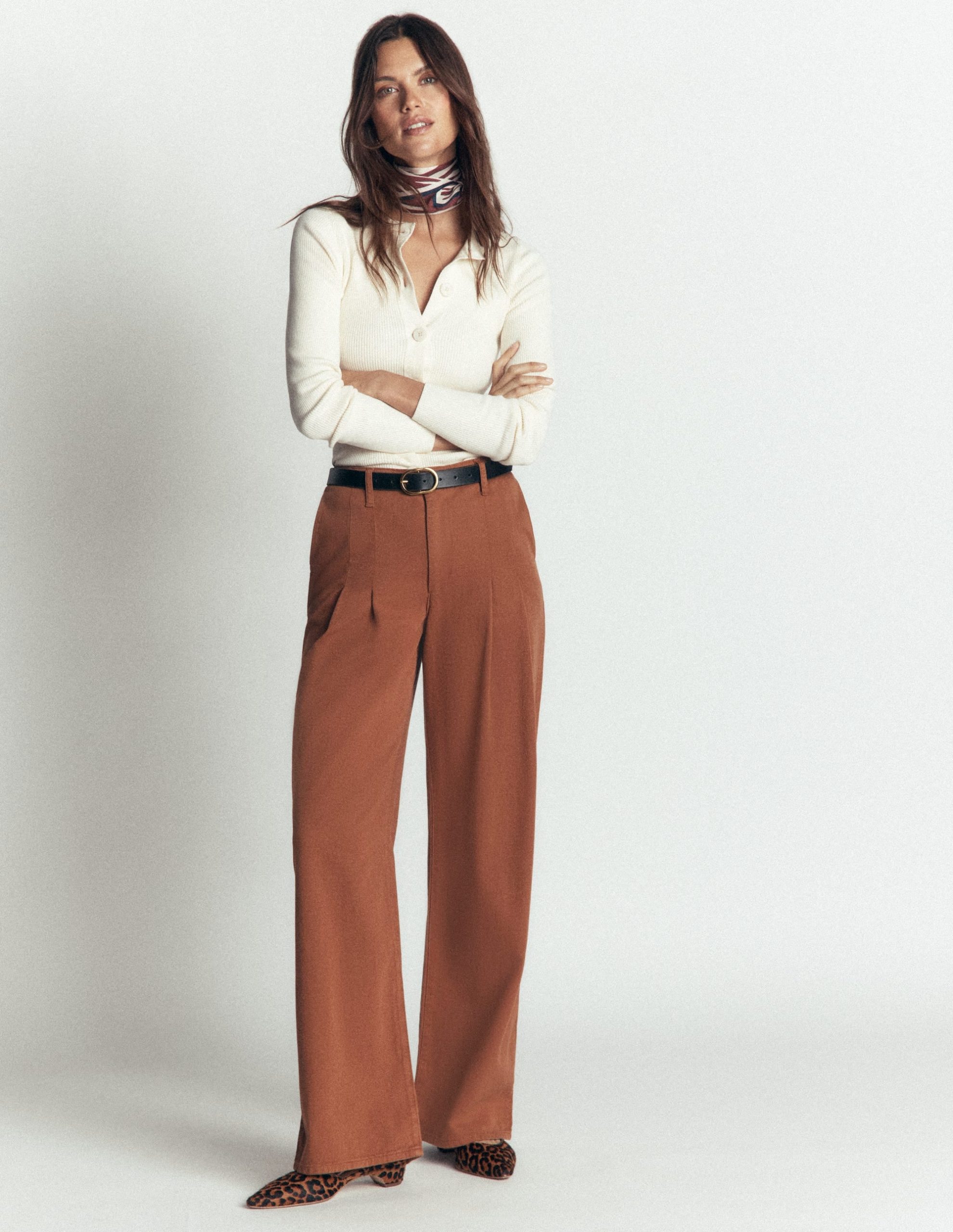 Mayfair Pleat Detail Pants-Burnt Orange
