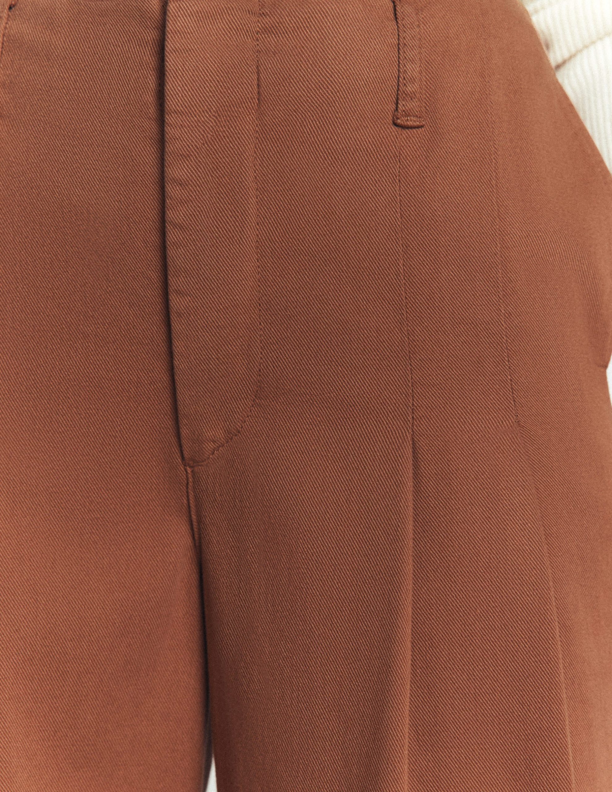 Mayfair Pleat Detail Pants-Burnt Orange - Image 2