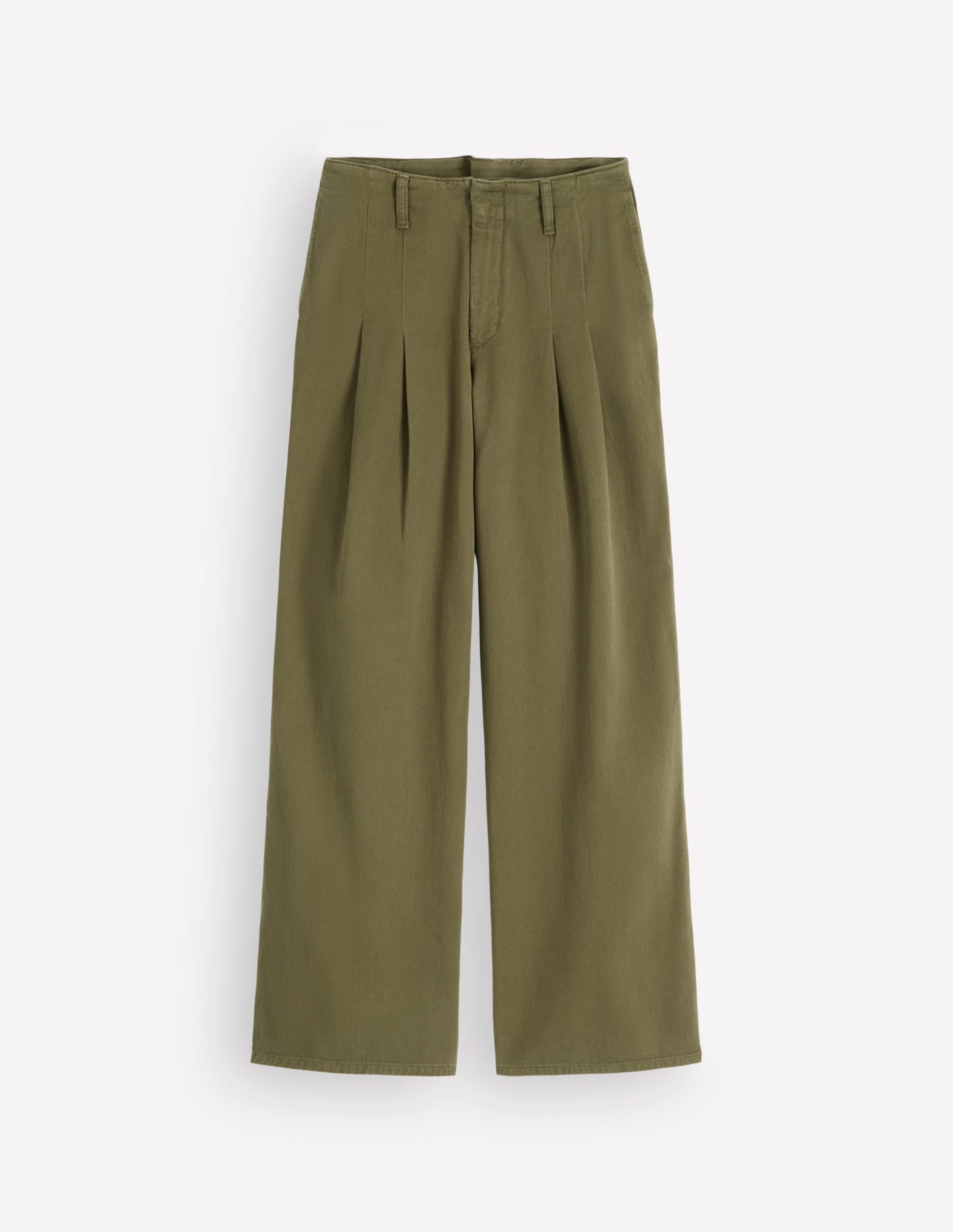 Mayfair Pleat Detail Pants-Woodland Green - Image 6