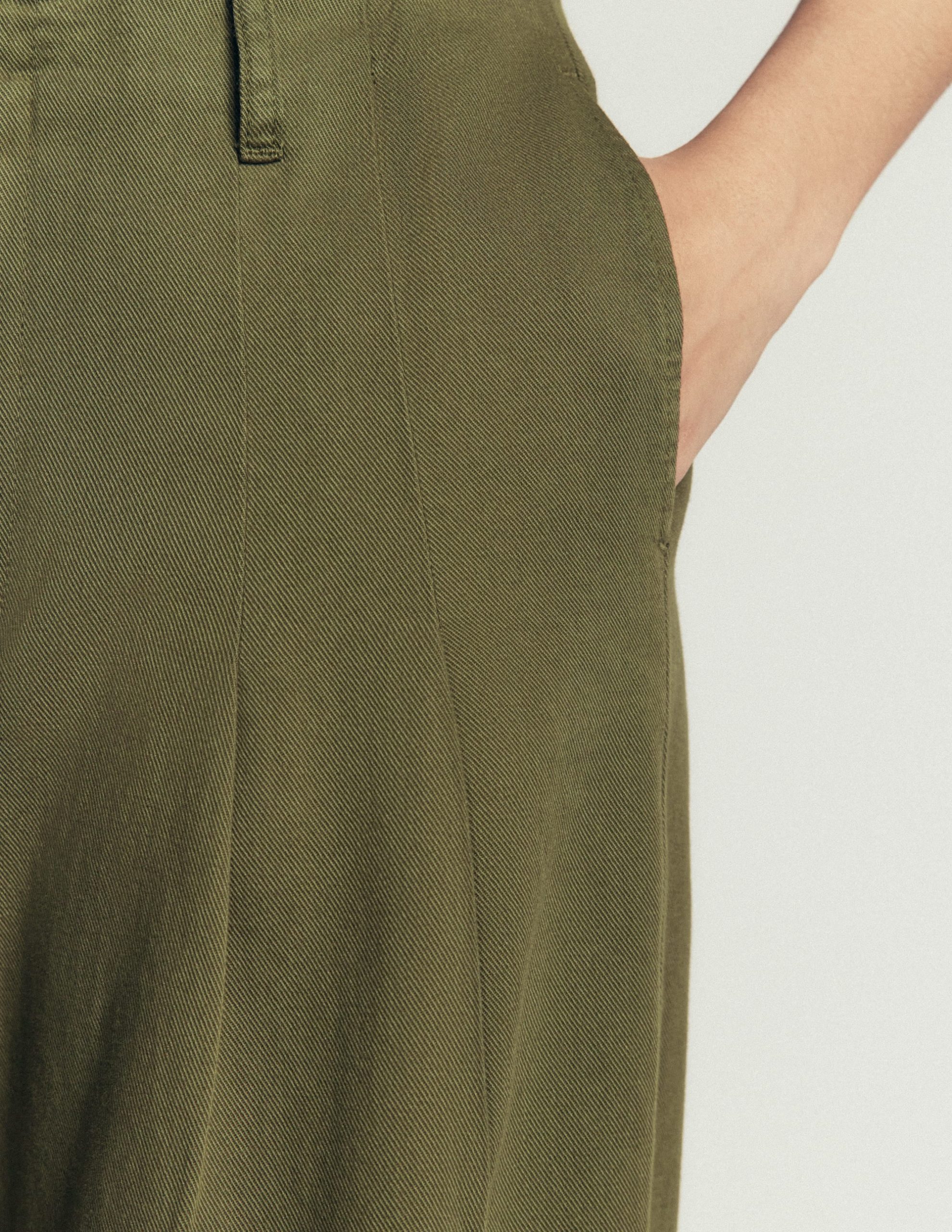 Mayfair Pleat Detail Pants-Woodland Green - Image 2