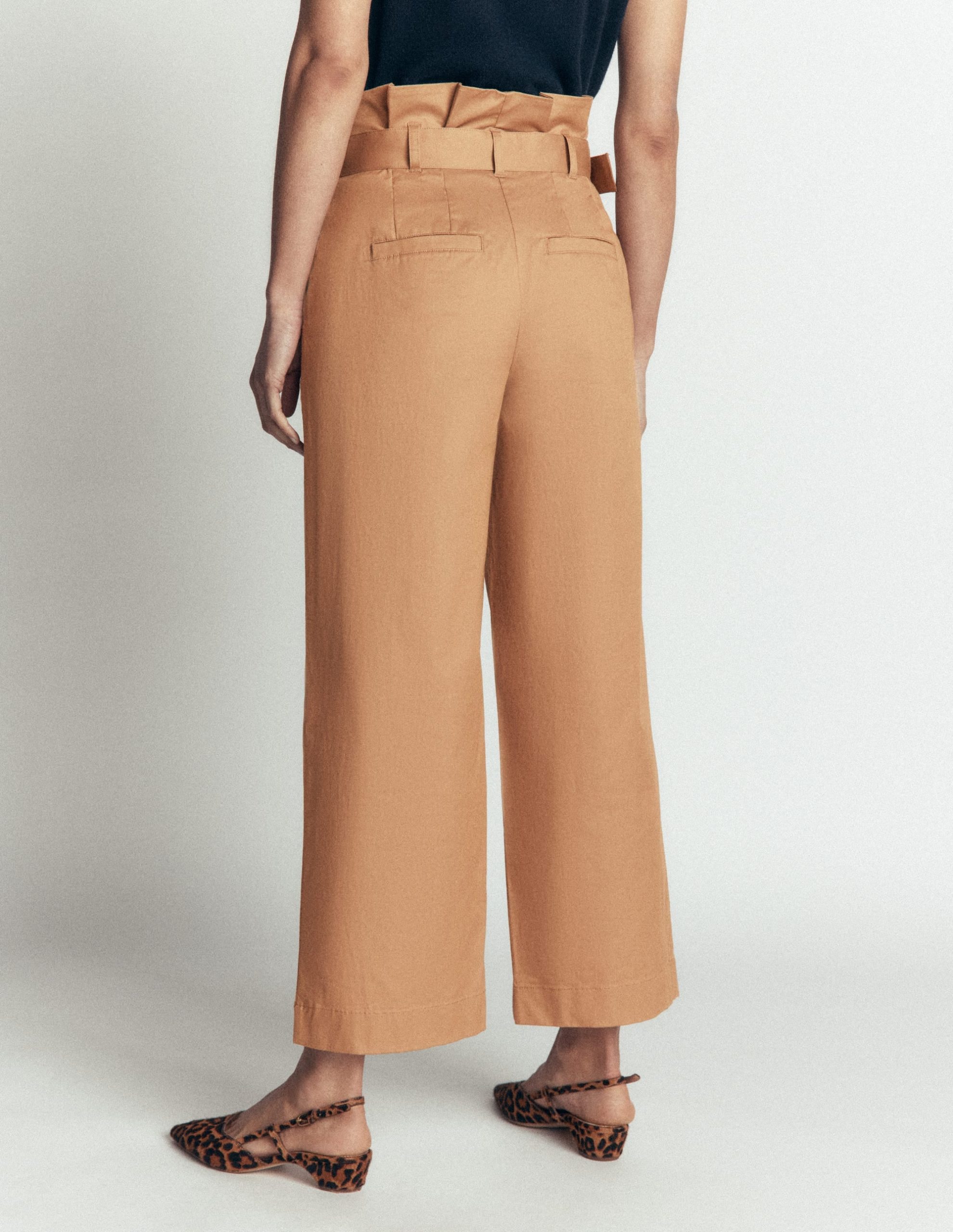 Paperbag Waist Pants-Cappuccino - Image 3