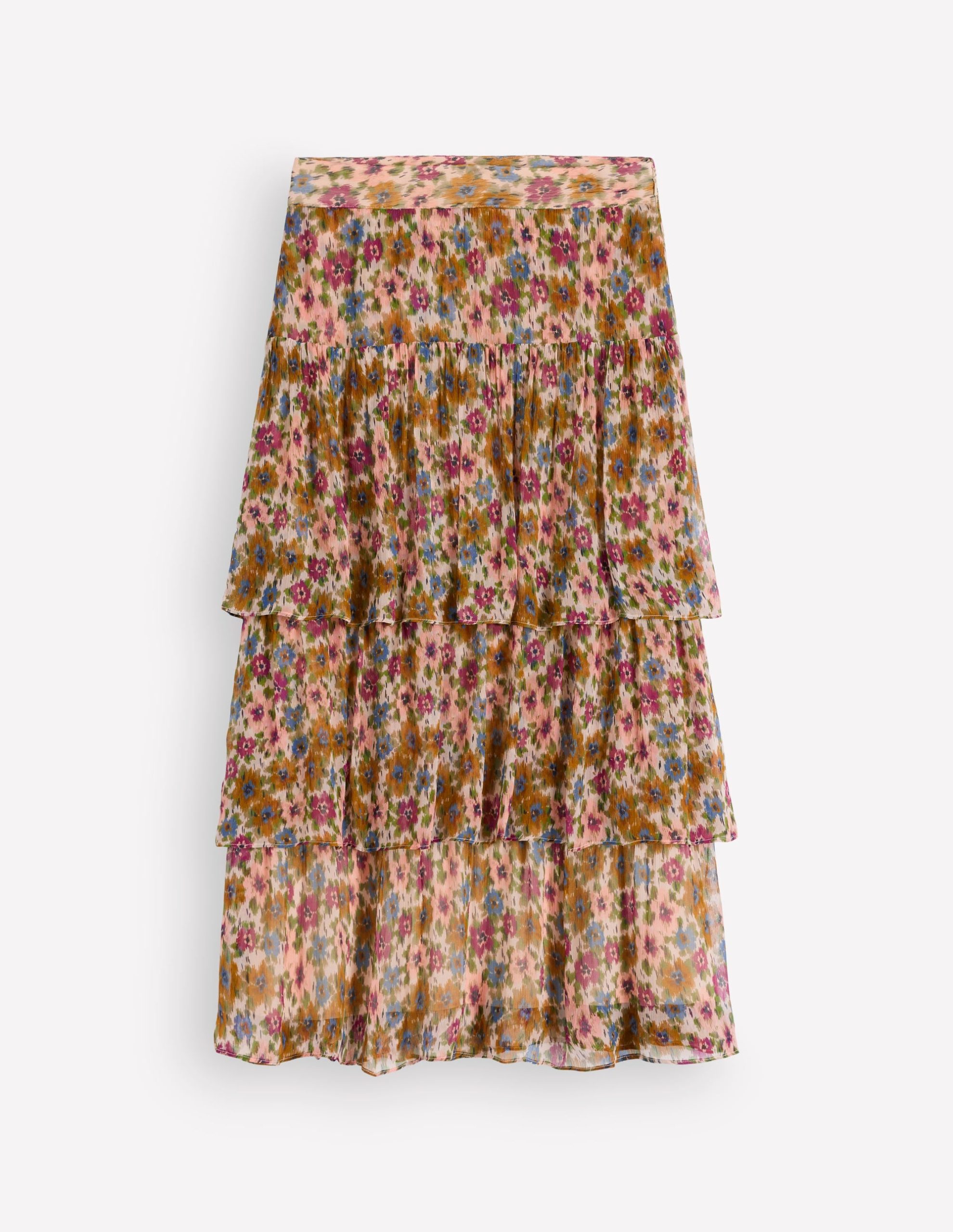 Tiered Ruffle Midi Skirt-Multi. Flecked Garden - Image 7