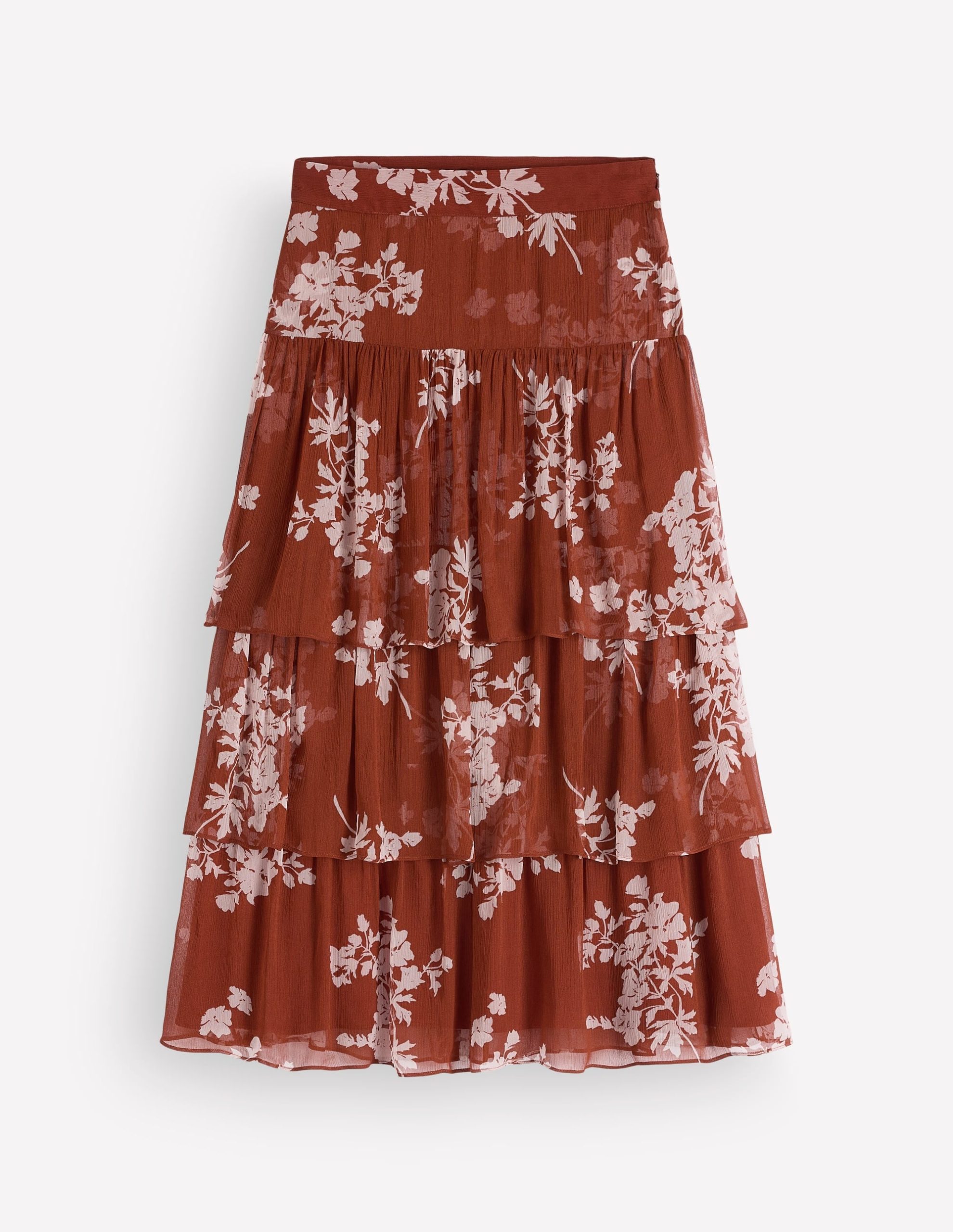 Tiered Ruffle Midi Skirt-Arabian Spice. Flecked Bunch - Image 7