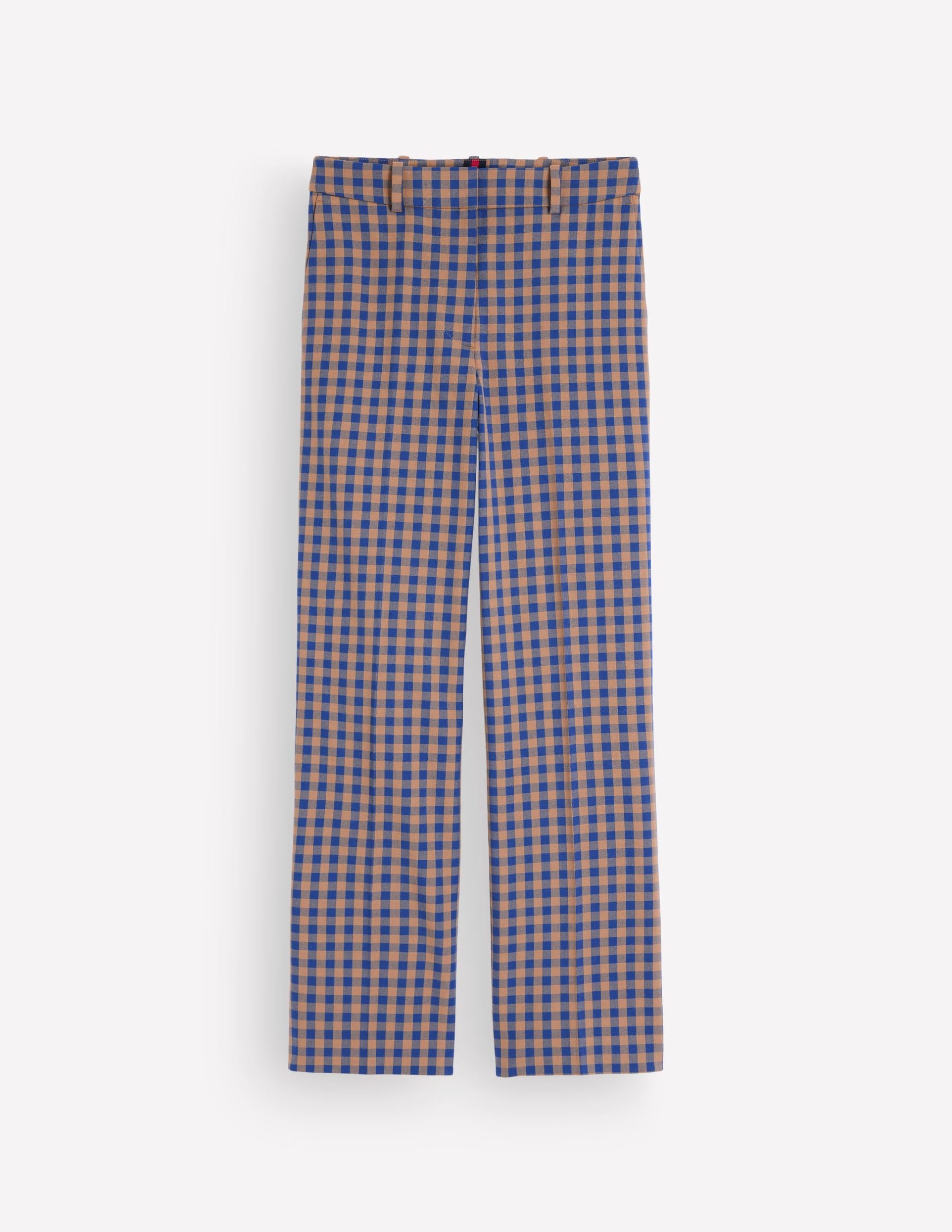 Canonbury Cotton 7/8 Pants-Camel. Blue Gingham - Image 7