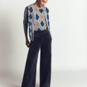 Belgravia Cord Pants-Navy