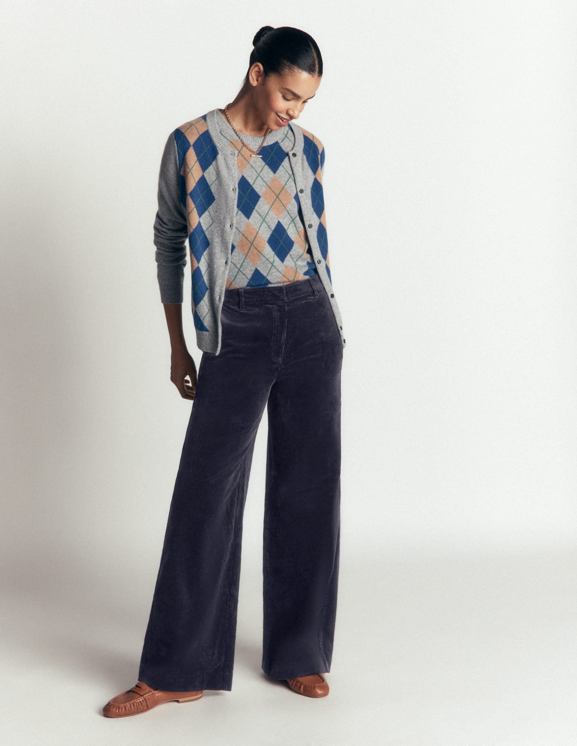 Belgravia Cord Pants-Navy