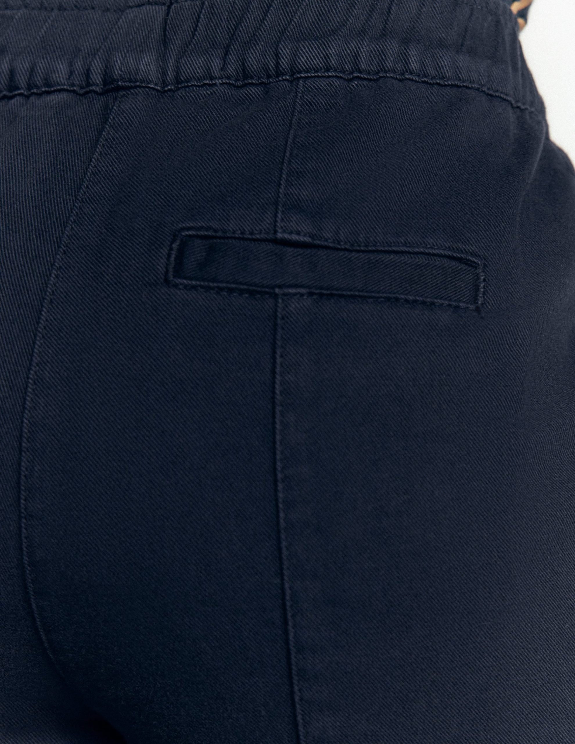 Mid Rise Straight Leg Pants-Navy - Image 3