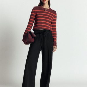 Greenwich Tie Ponte Pants-Black