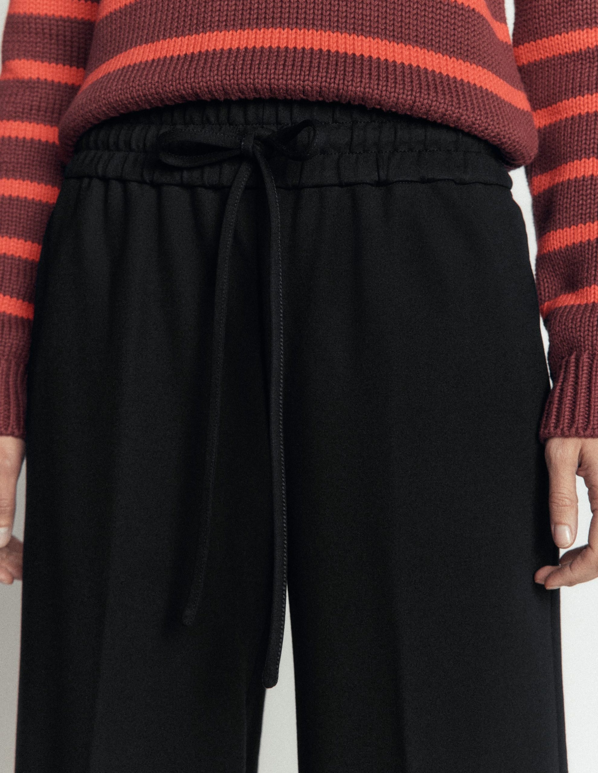 Greenwich Tie Ponte Pants-Black - Image 2