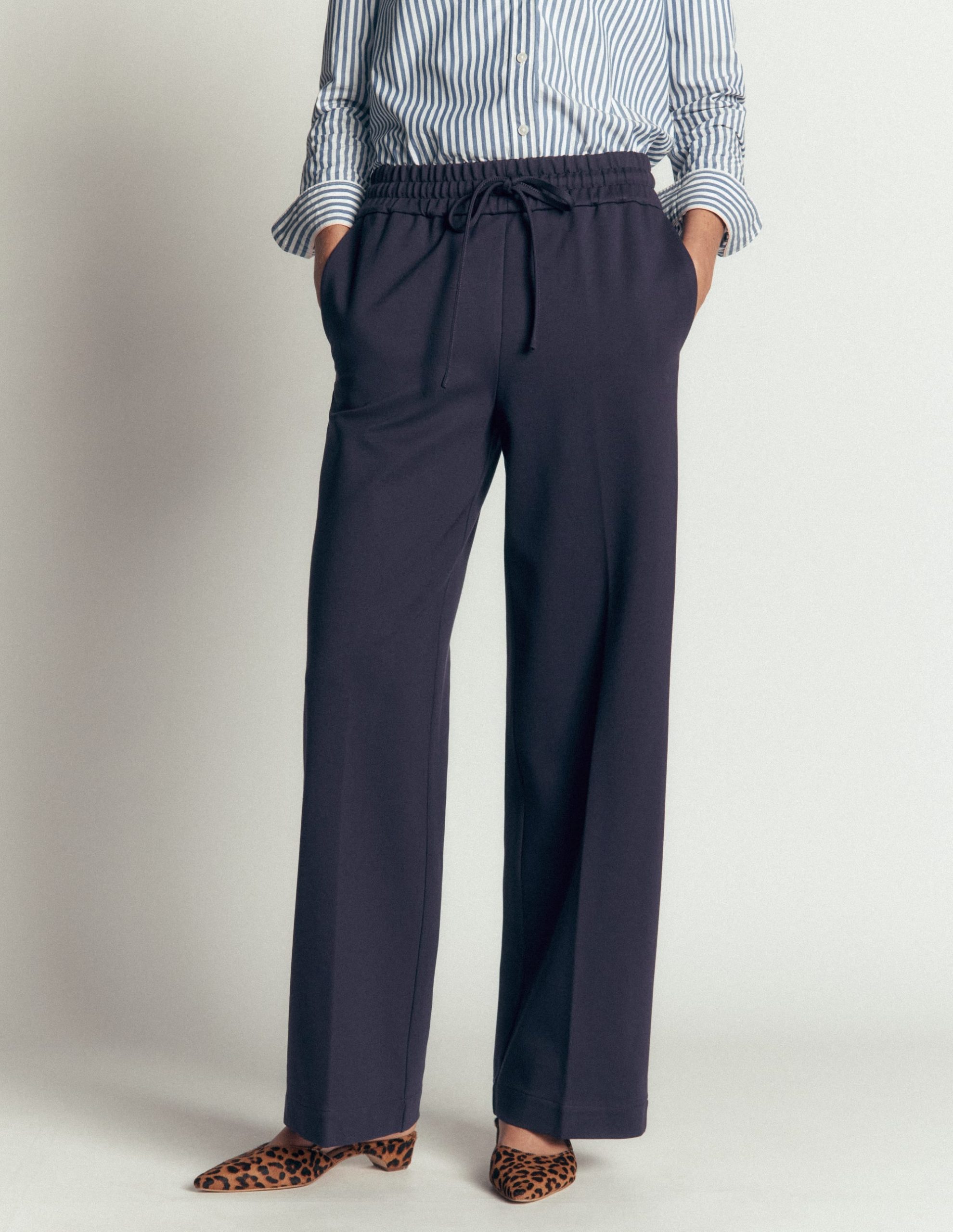 Greenwich Tie Ponte Pants-Navy - Image 4