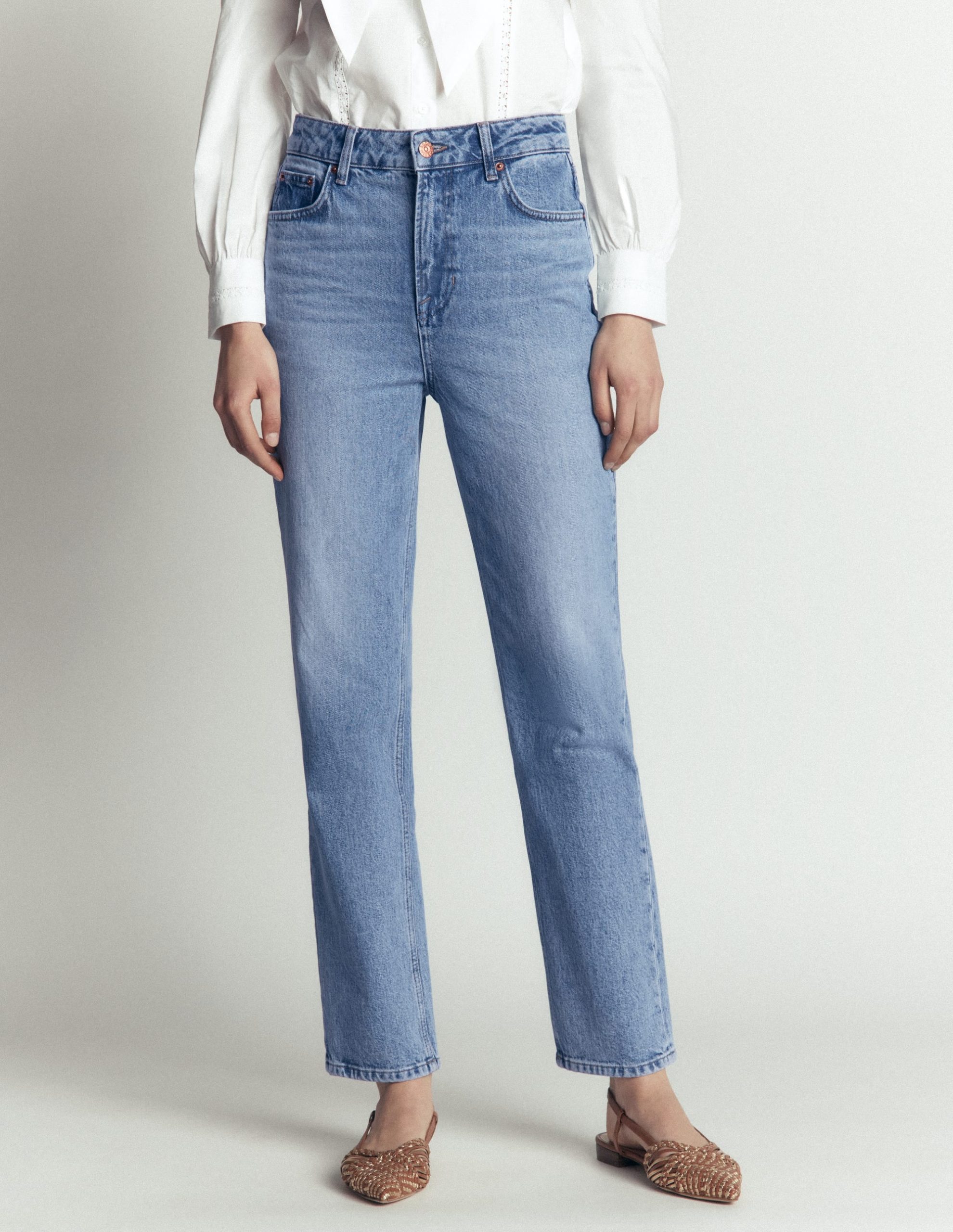 High Rise Straight Jeans-Light Vintage - Image 4