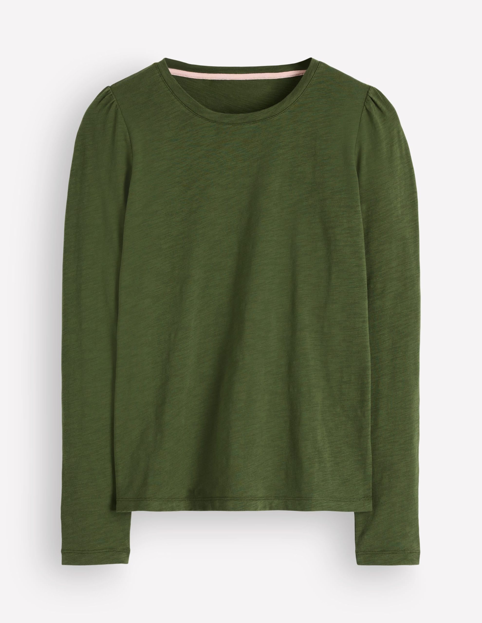 Cotton Crew Long Sleeve Top-Chive - Image 4