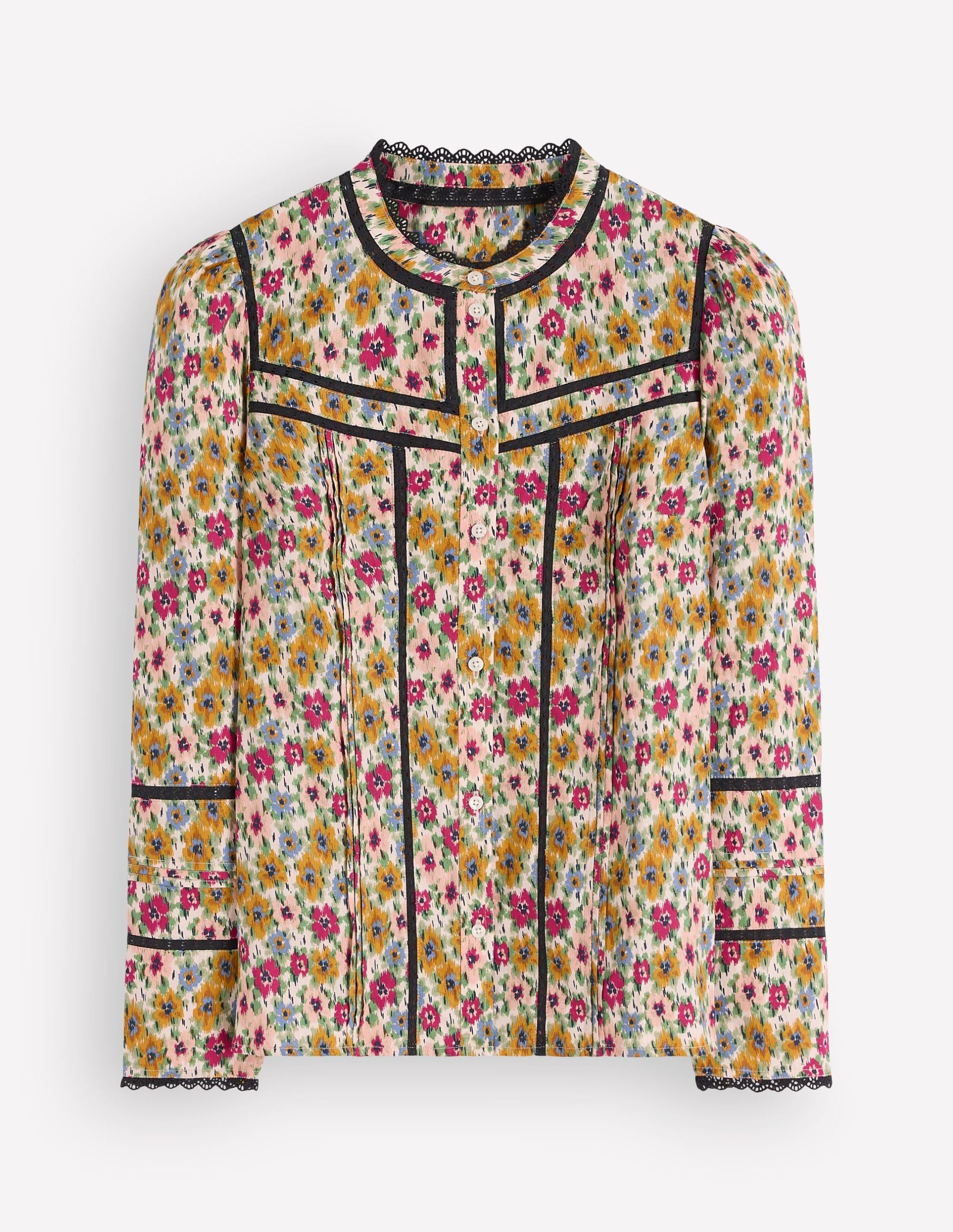 Carmen Trim Detail Top-Multi. Flecked Garden - Image 6