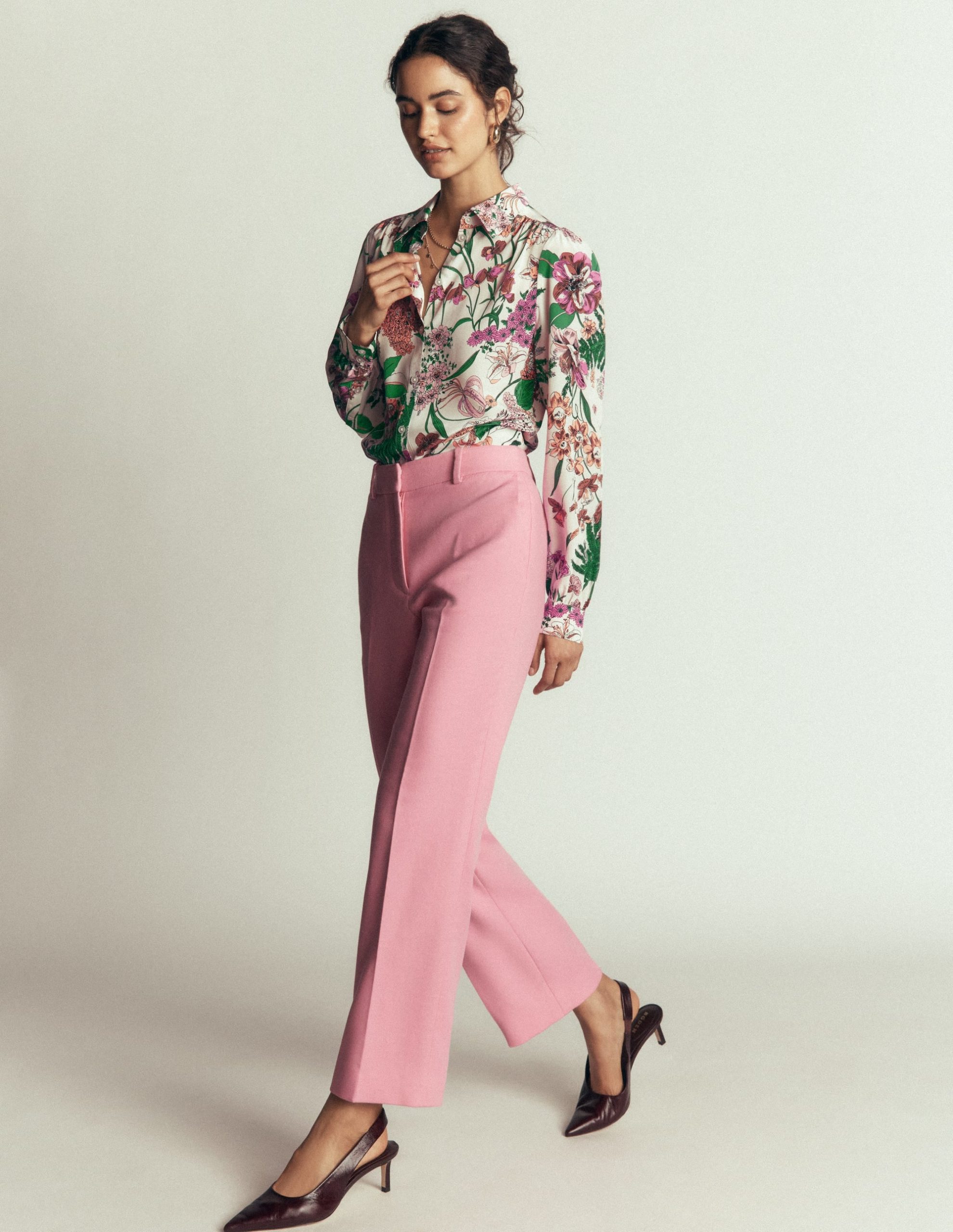 Sara Silk Shirt-Ivory. Whimsical Flora - Image 5