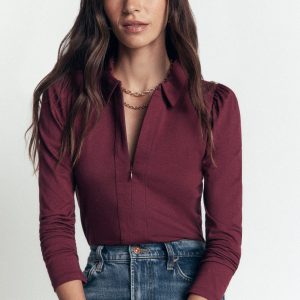 Zip Collar Supersoft Top-Deep Wisteria