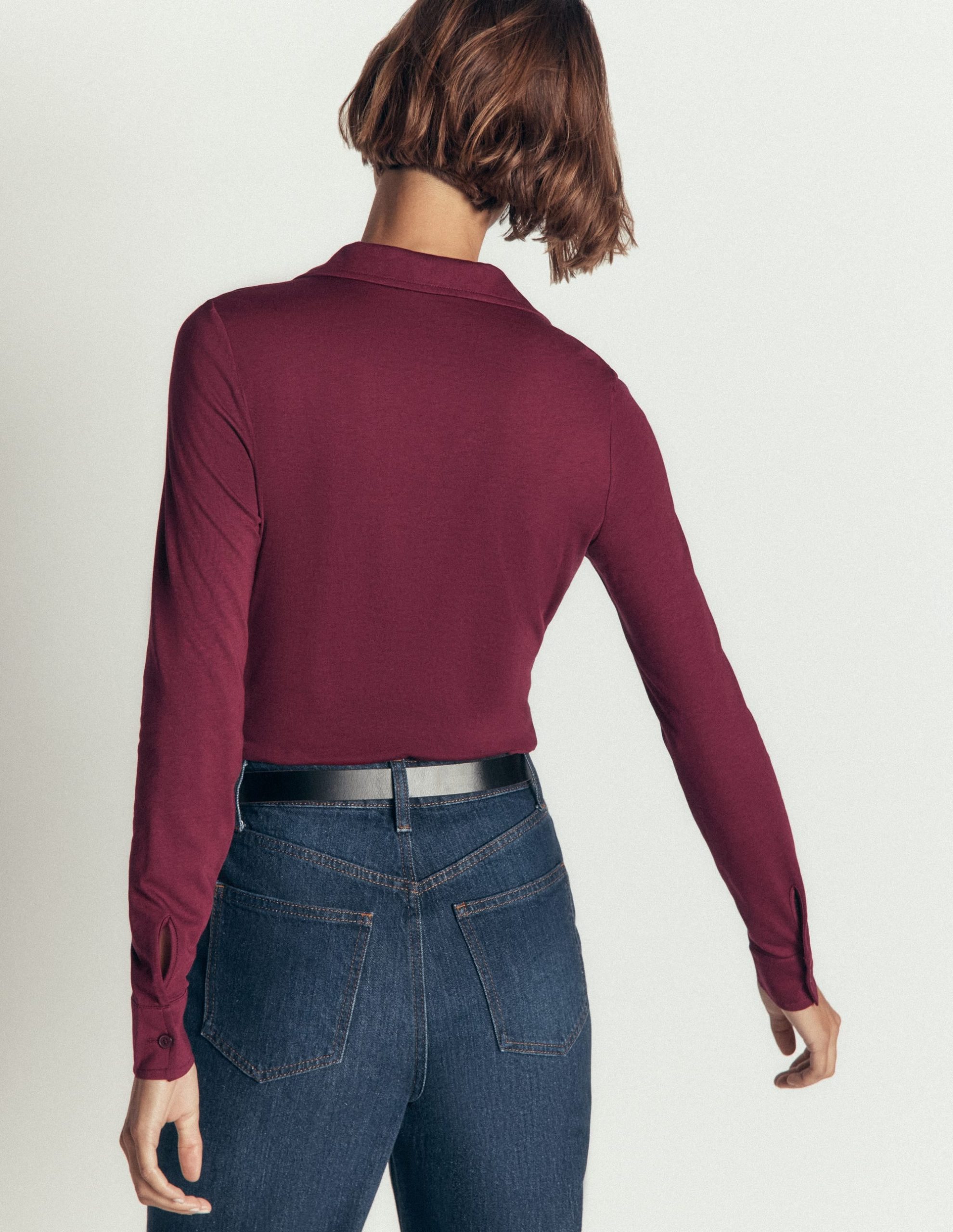 Supersoft Ruched Jersey Shirt-Deep Wisteria - Image 2