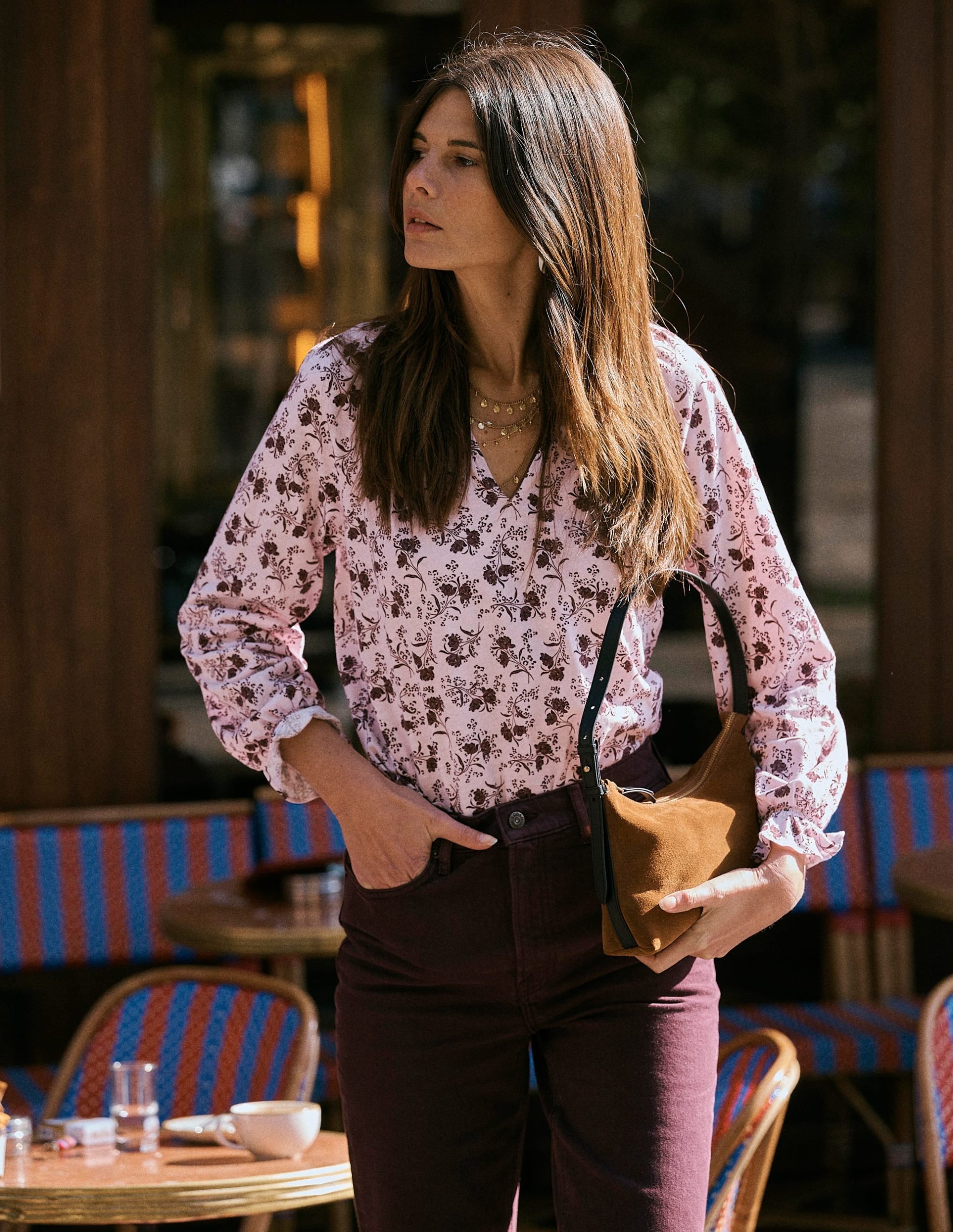 Pia Ruffle Detail Top-Light Lilac. Enchanted Springs