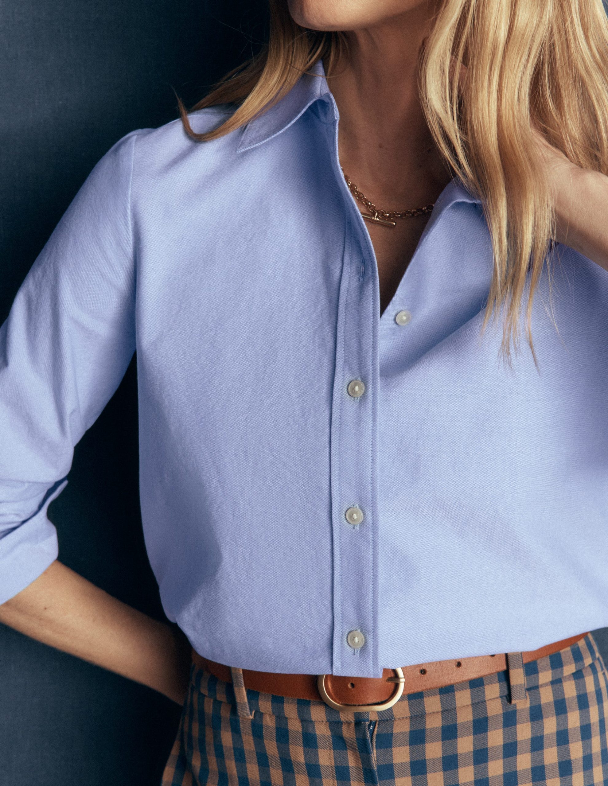 The New Sienna Cotton Shirt-Blue Oxford - Image 4