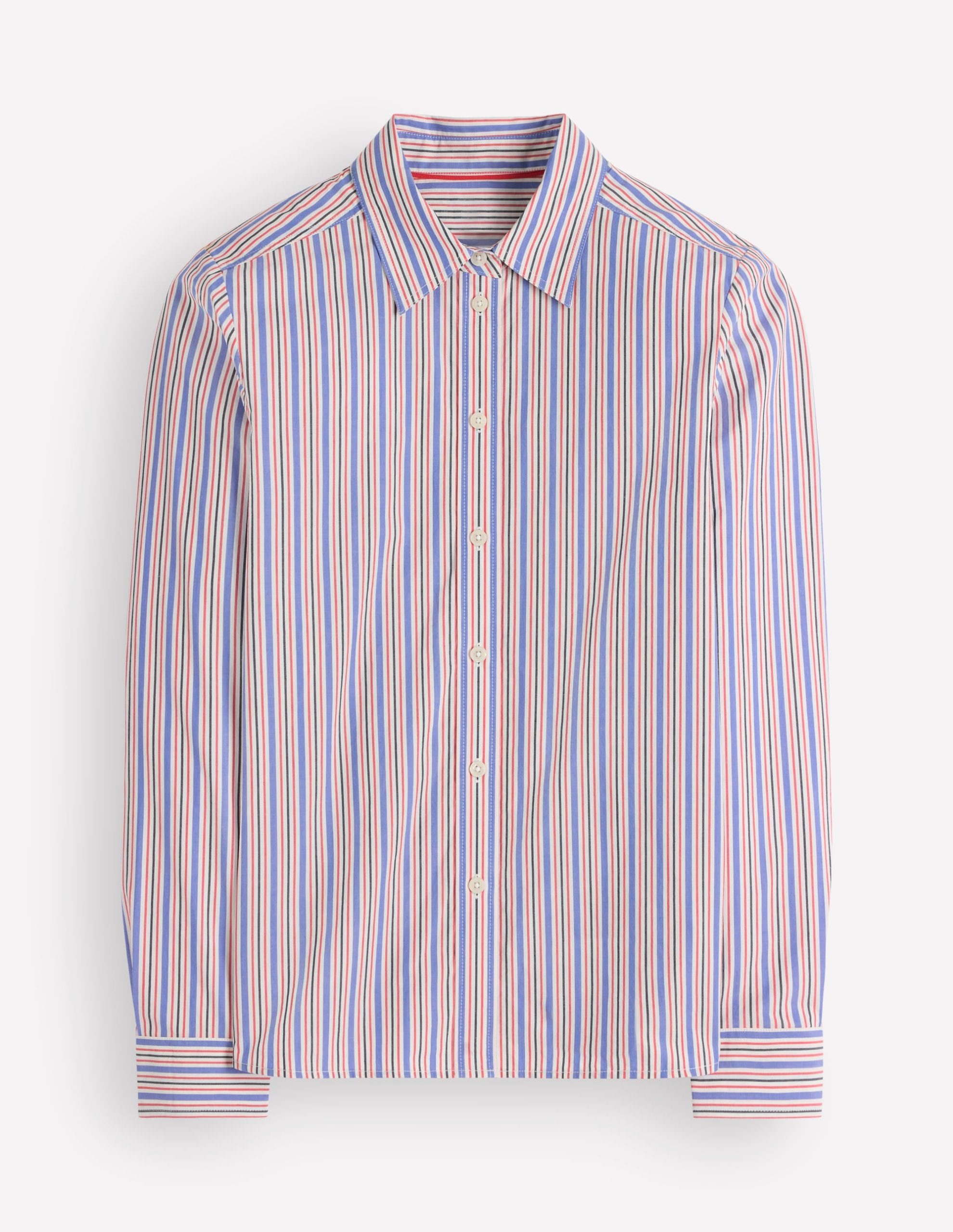 The New Sienna Cotton Shirt-Blue. Jam Red Stripe - Image 5
