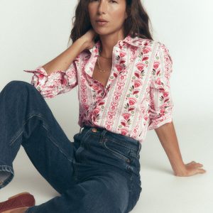 The New Sienna Cotton Shirt-Ivory. Petal Trail