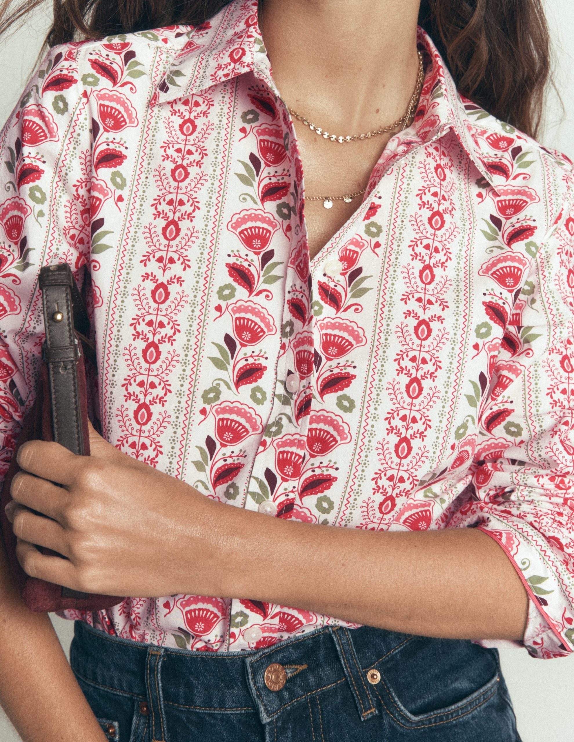 The New Sienna Cotton Shirt-Ivory. Petal Trail - Image 2